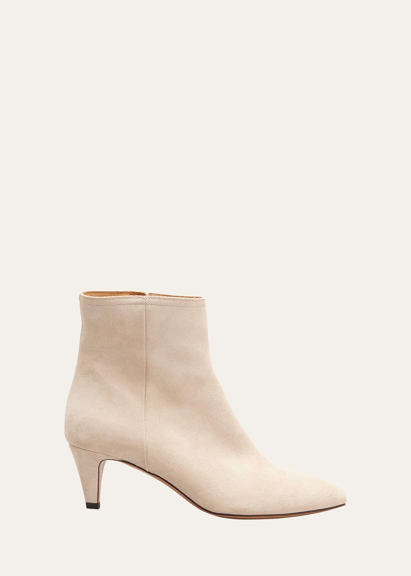 Isabel Marant Deone Suede Ankle Booties In Chalk