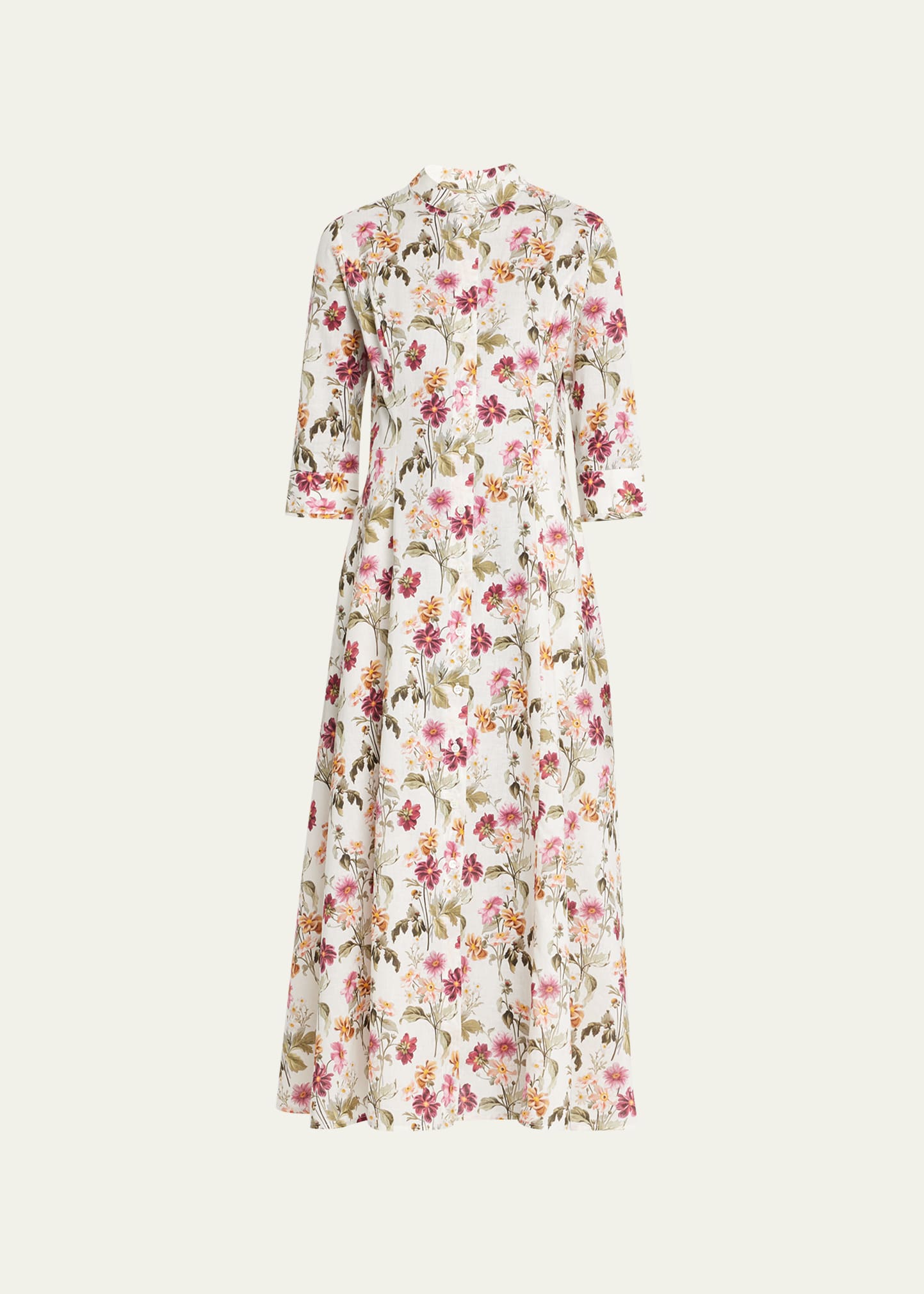 Evi Grintela Carine Floral-Print Linen Midi Dress