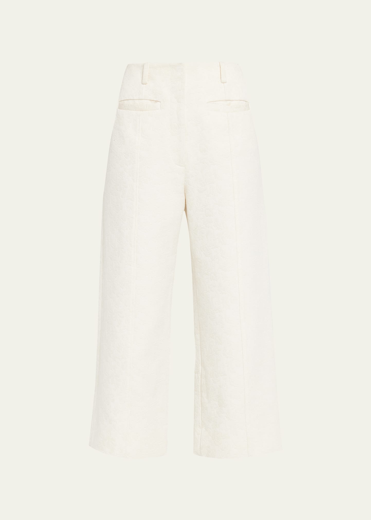 Proenza Schouler Floral Jacquard Straight-leg Pants In Canvas