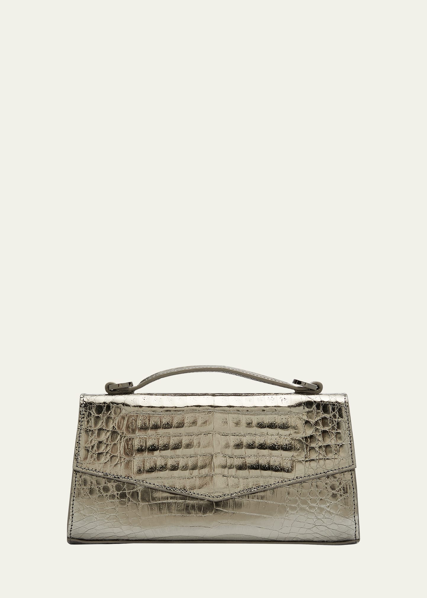 Alice Metallic Crocodile Top-Handle Bag