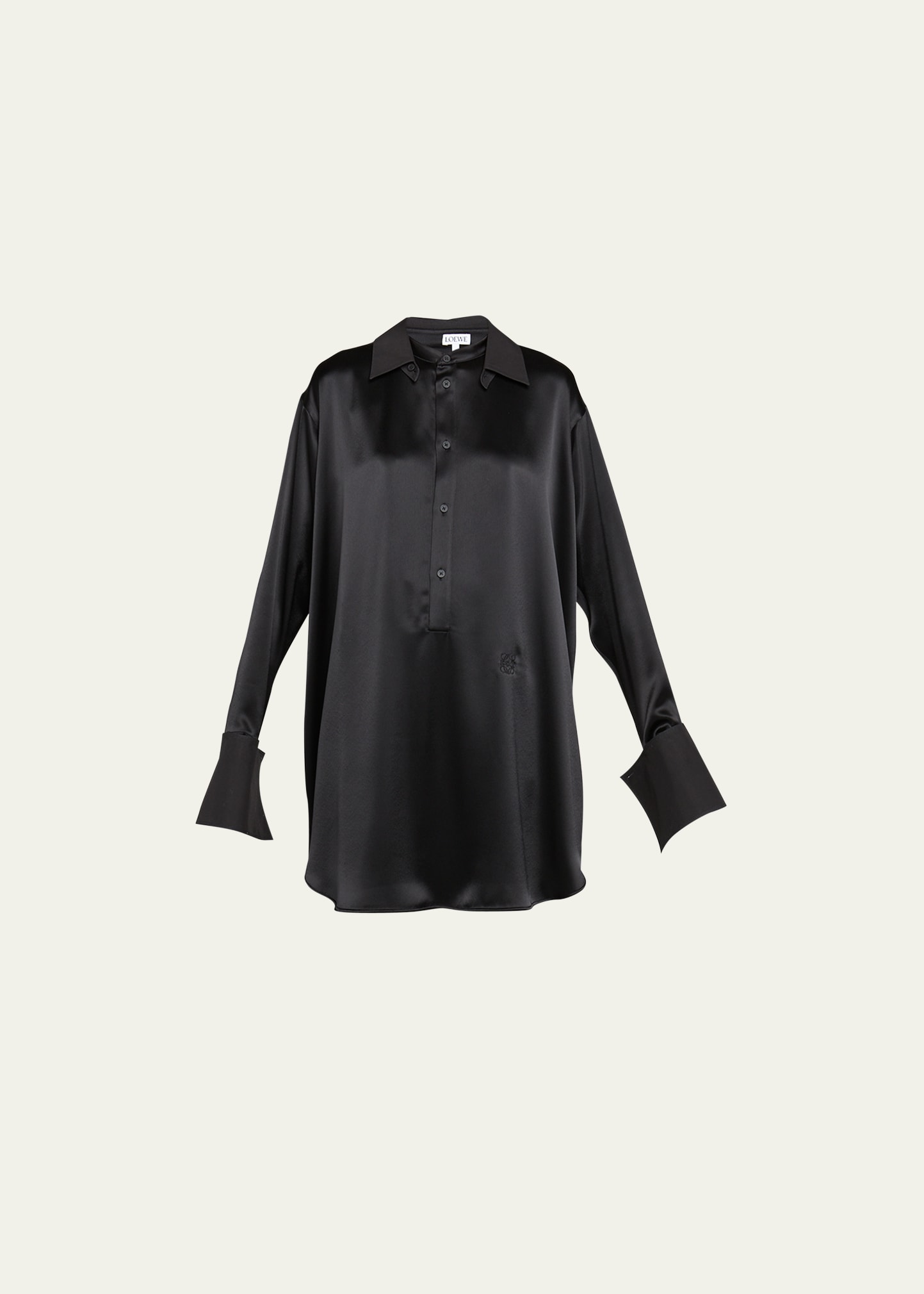 Silk Button-Front Shirtdress