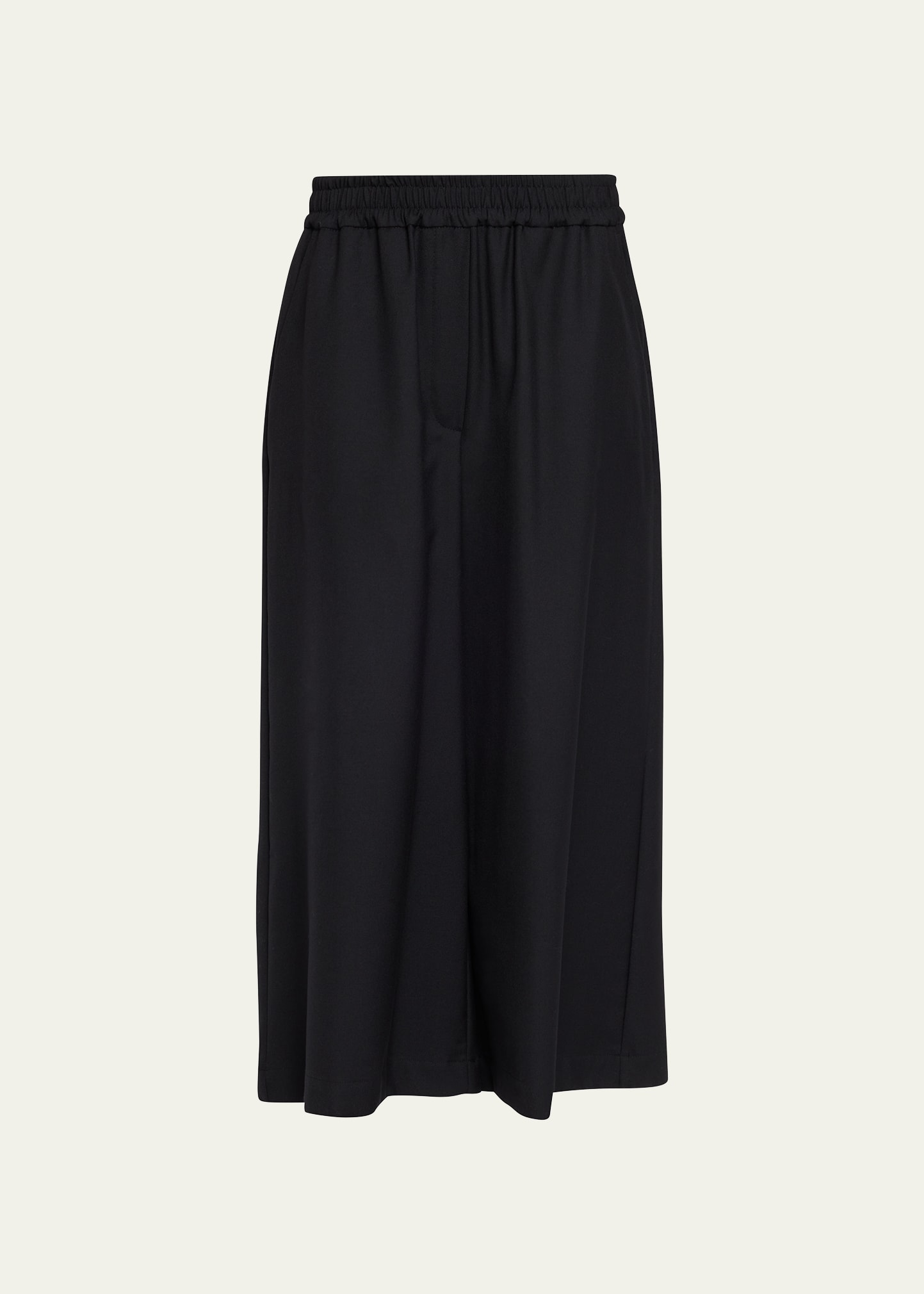 Shop Loewe Wool Wide-leg Cropped Trousers In Black