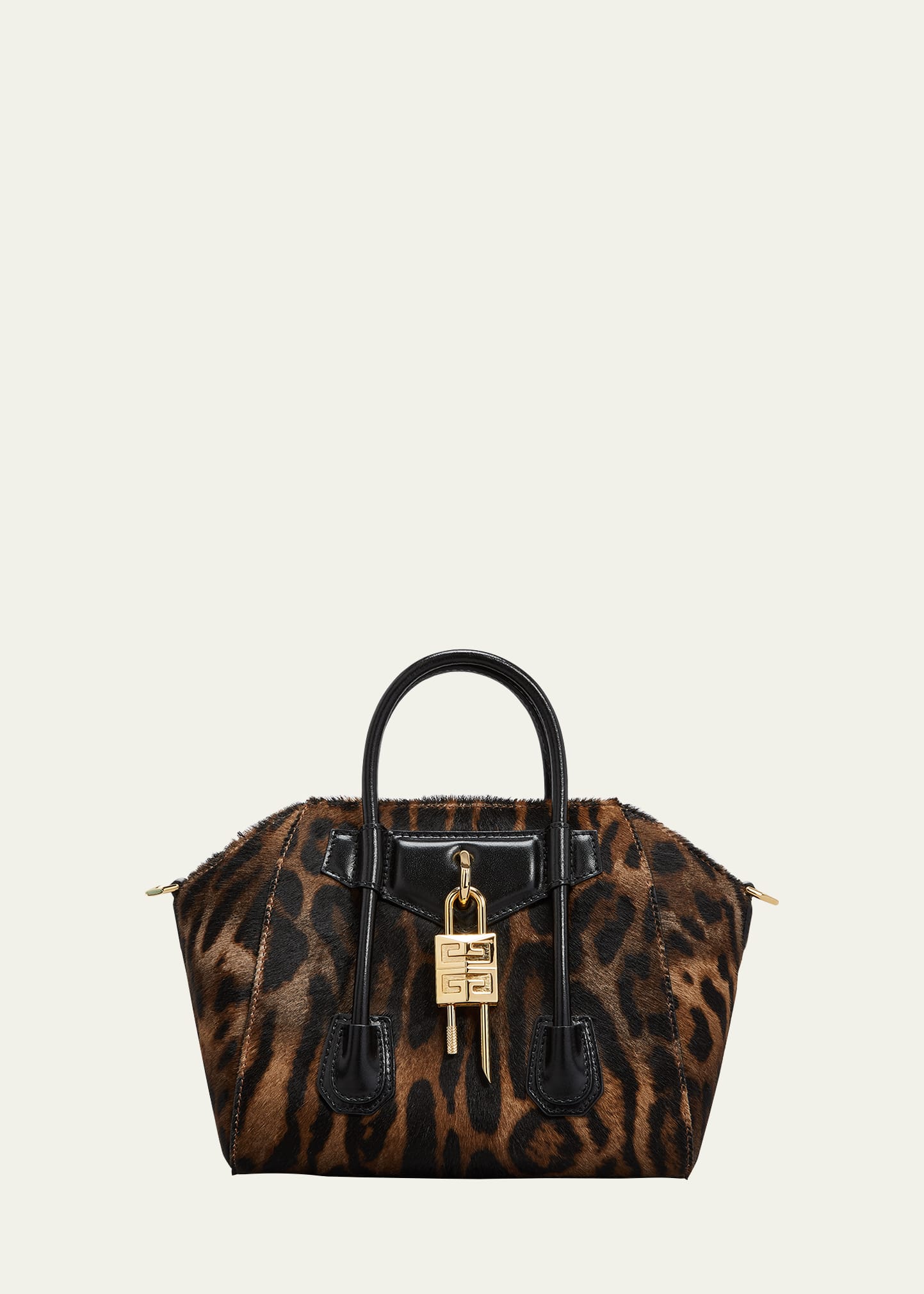 Mini Antigona Lock Cheetah Top-Handle Bag in Calf Hair