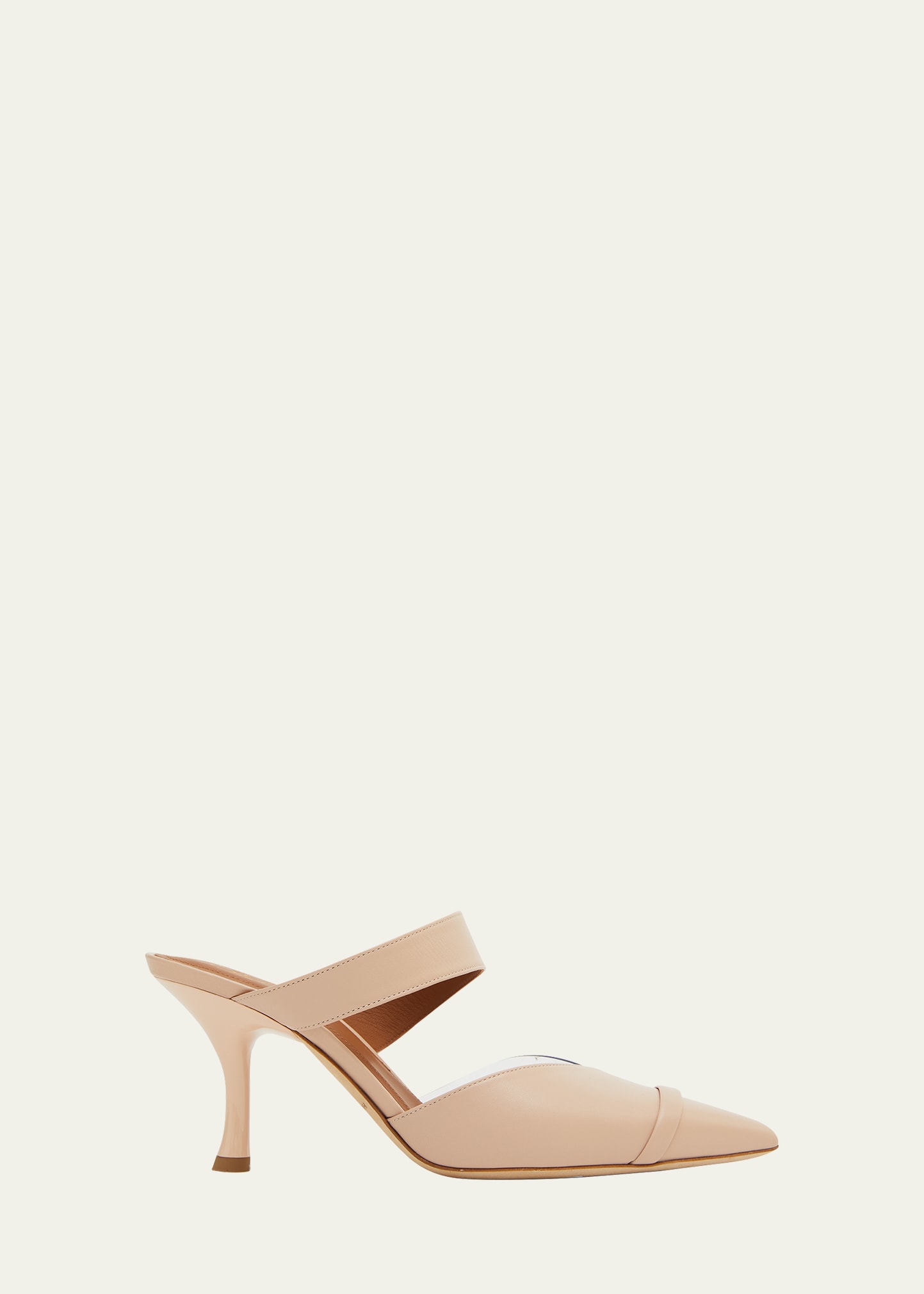 Malone Souliers 70mm Thick-strap Pointed-toe Mules In Almondclear