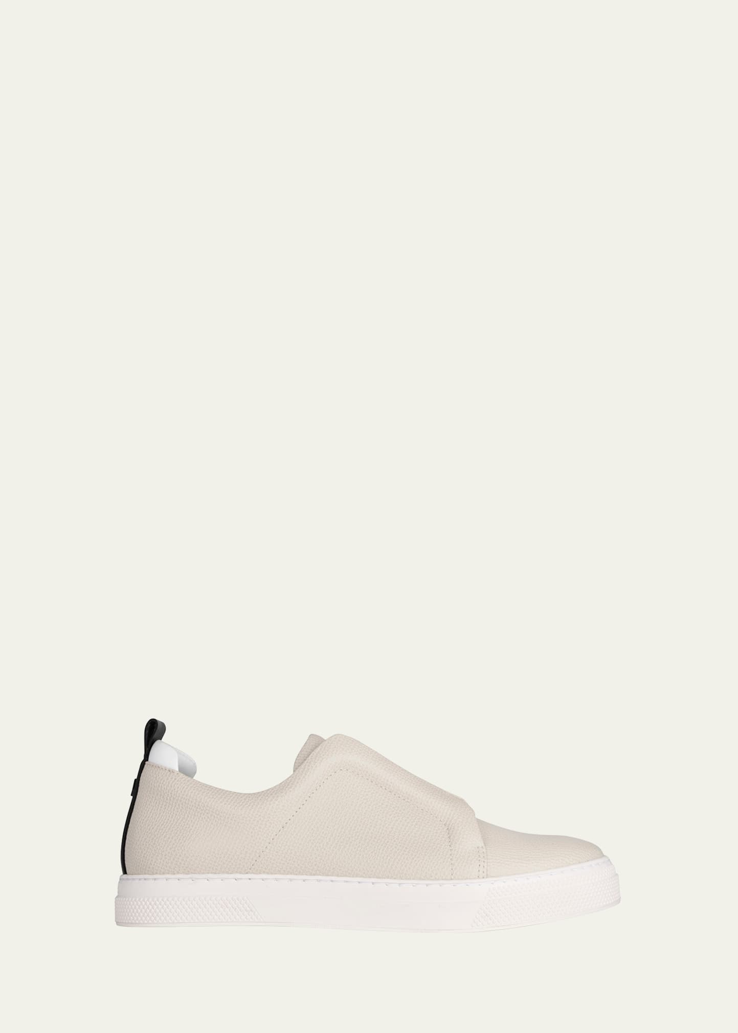 Pierre Hardy Laceless Leather Low-top Sneakers In Off White
