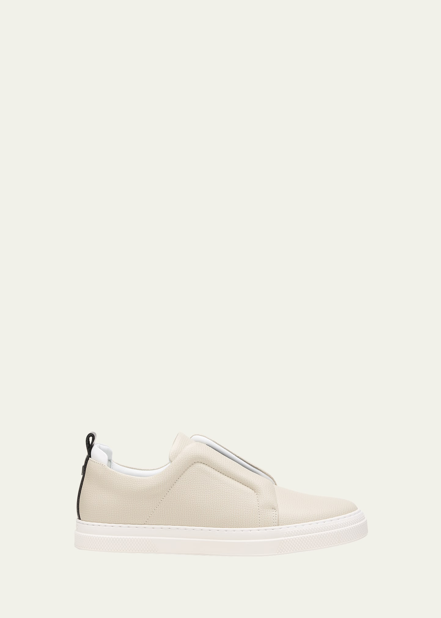 Pierre Hardy Laceless Leather Low-top Sneakers In Off White