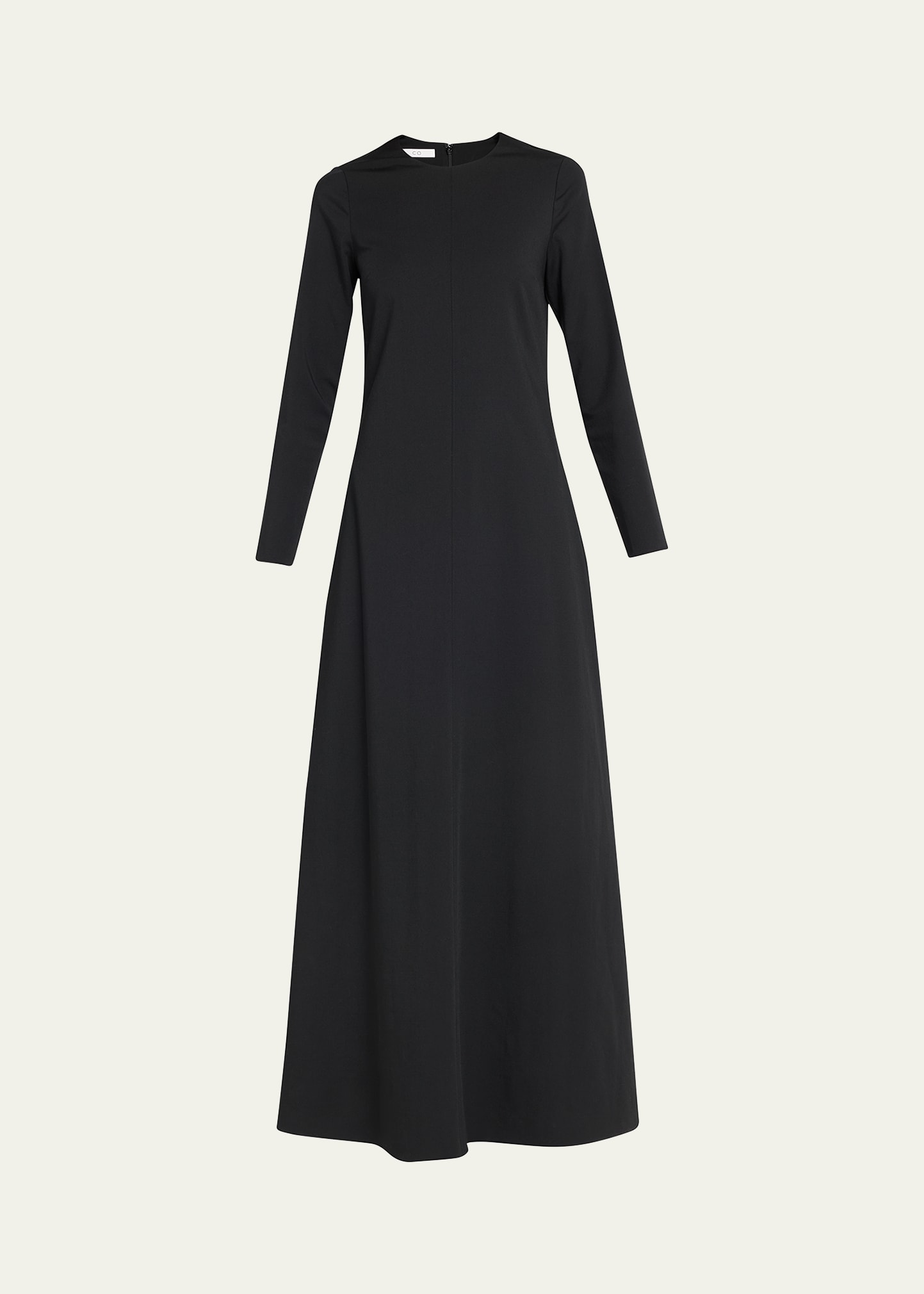 Long-Sleeve A-Line Maxi Dress