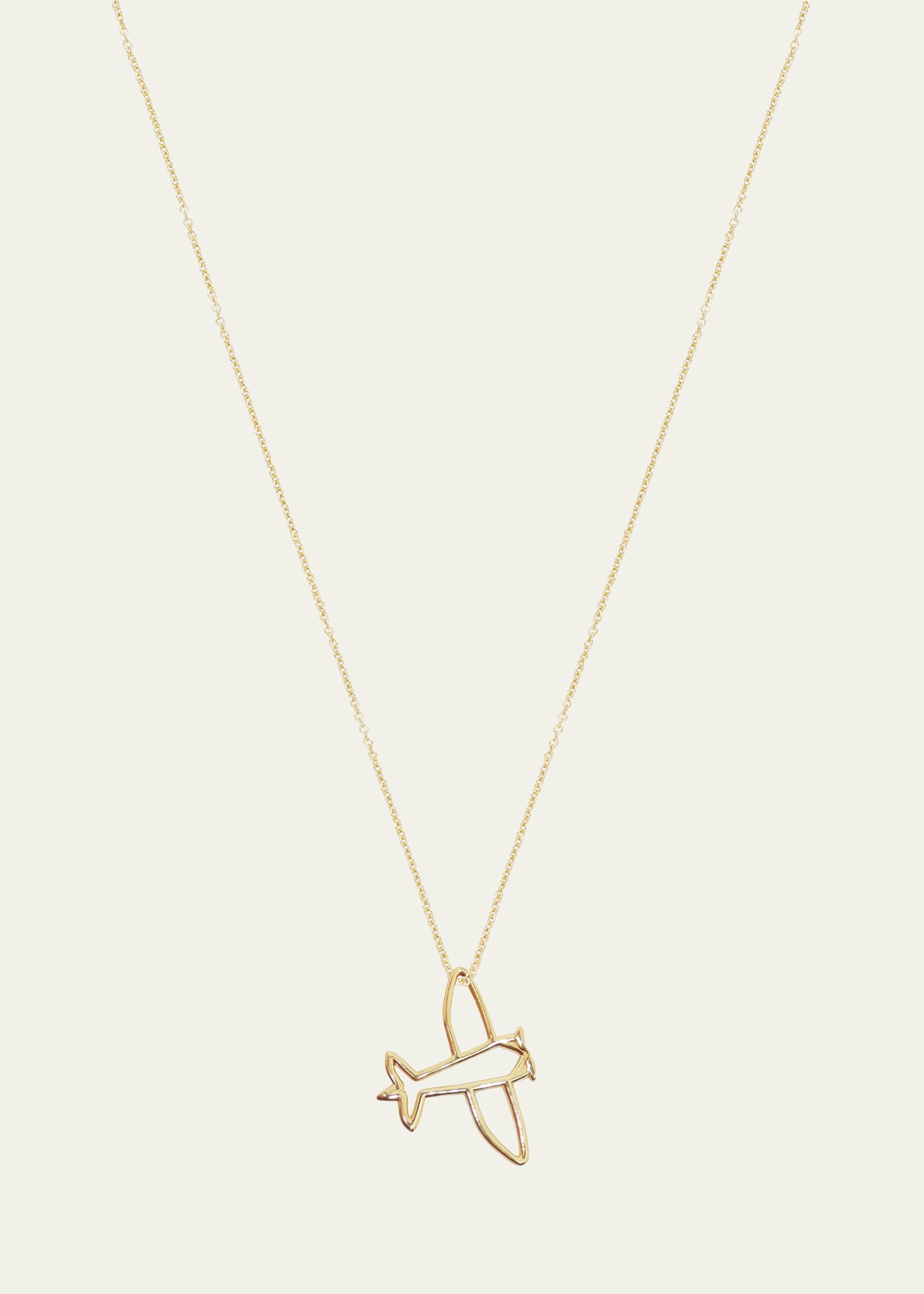 Airplane Necklace in 9K Gold