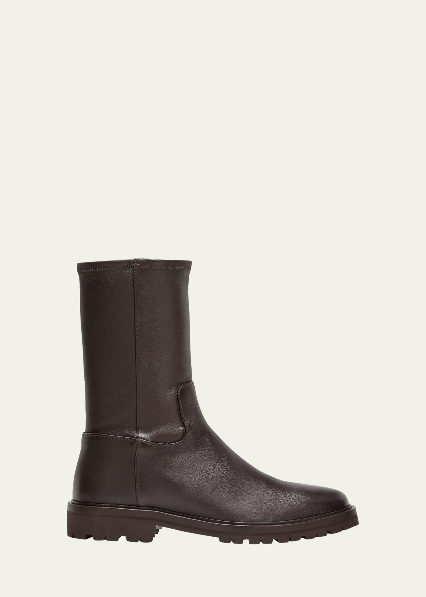 Loeffler Randall Danny Lambskin Lug-sole Mid Boots In Chocolate