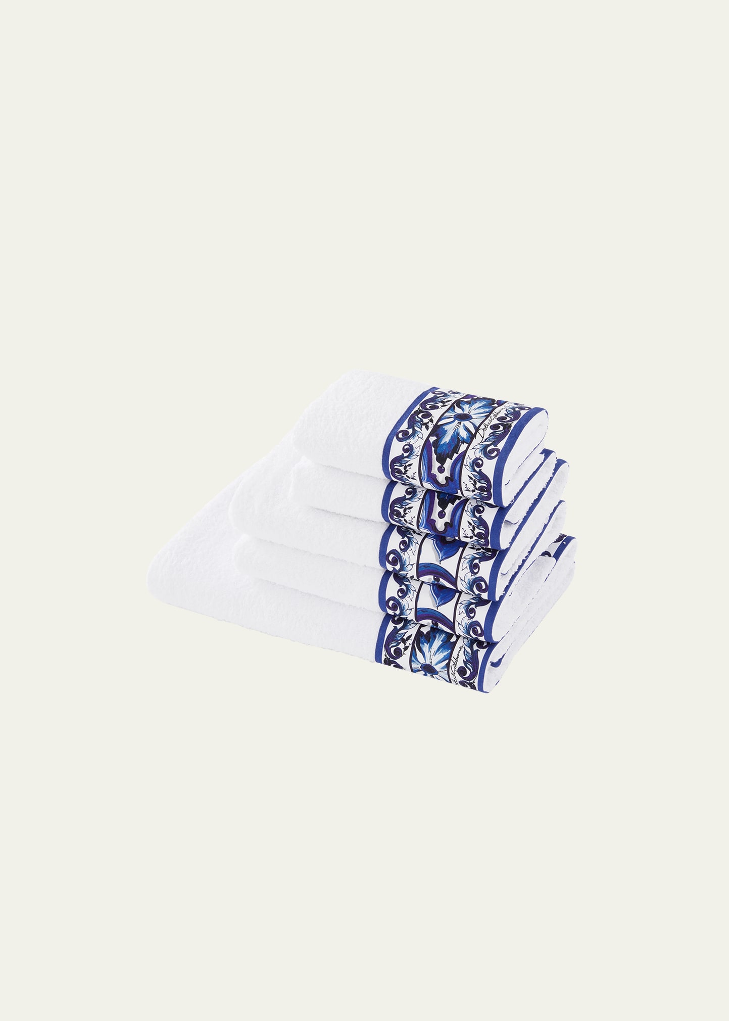 Dolce & Gabbana Casa Cotton & Linen 5-piece Bath Set In Open Blue