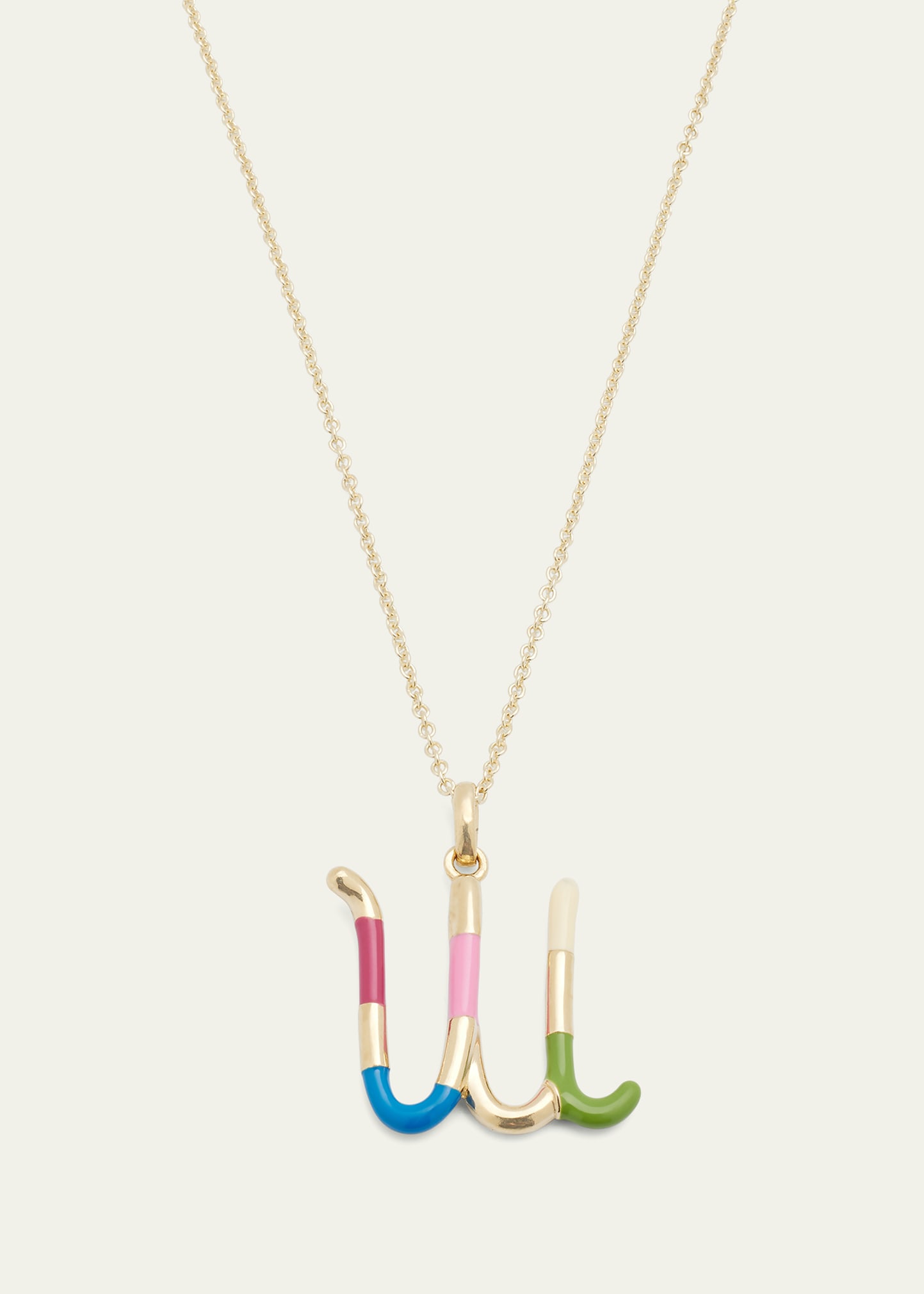 Bea Bongiasca Enamel Letter Necklace In Multi