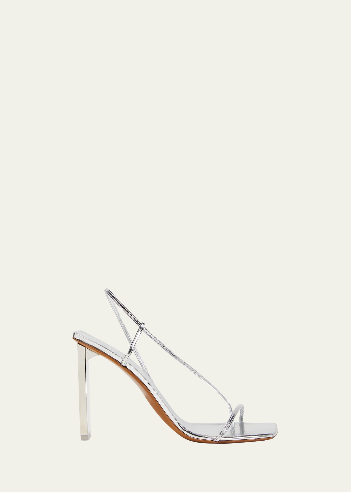 Arielle Baron Narcissus Metallic Slingback Sandals In Silver