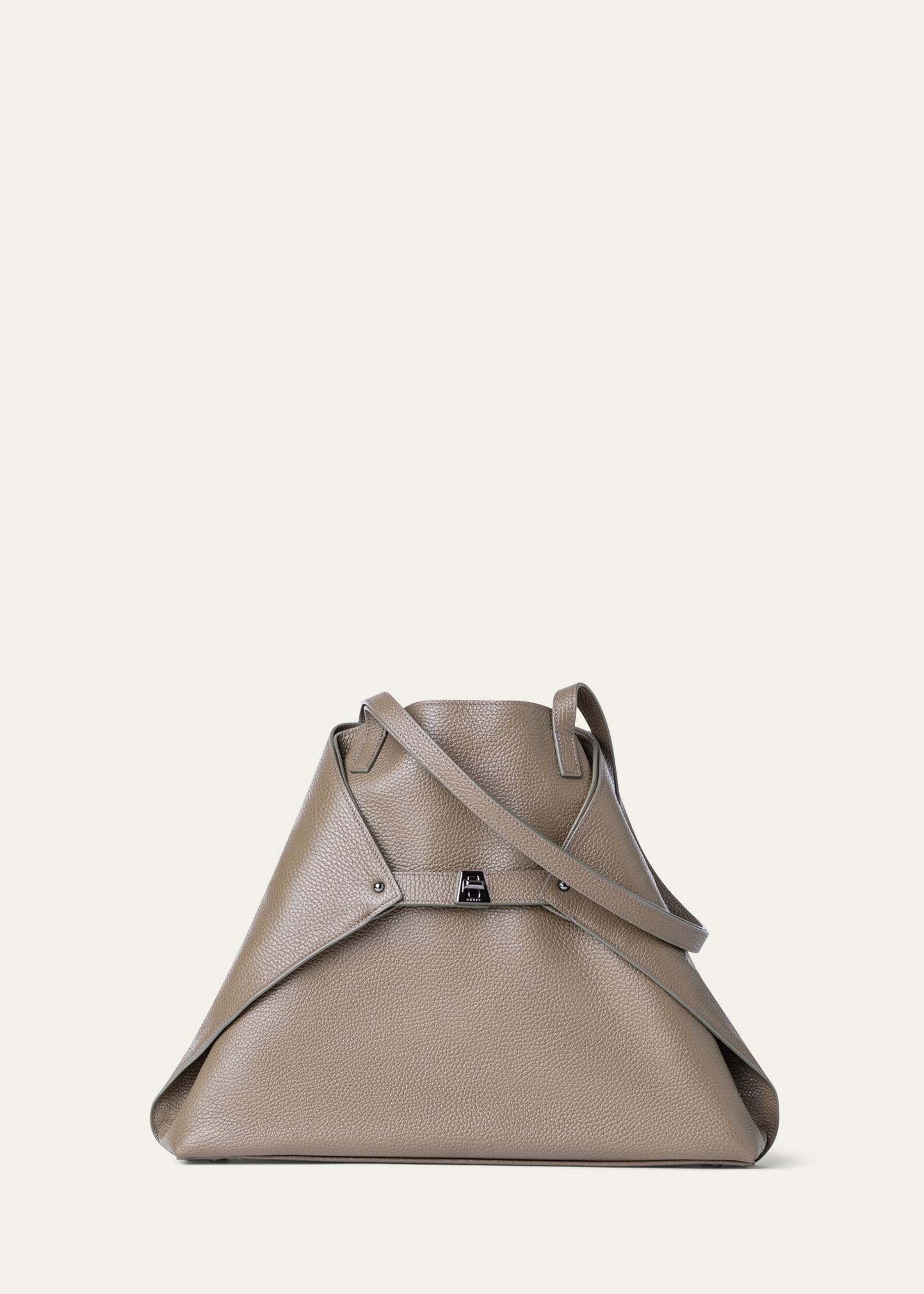 Akris Ai Medium Calf Leather Shoulder Bag In Dusty Olive