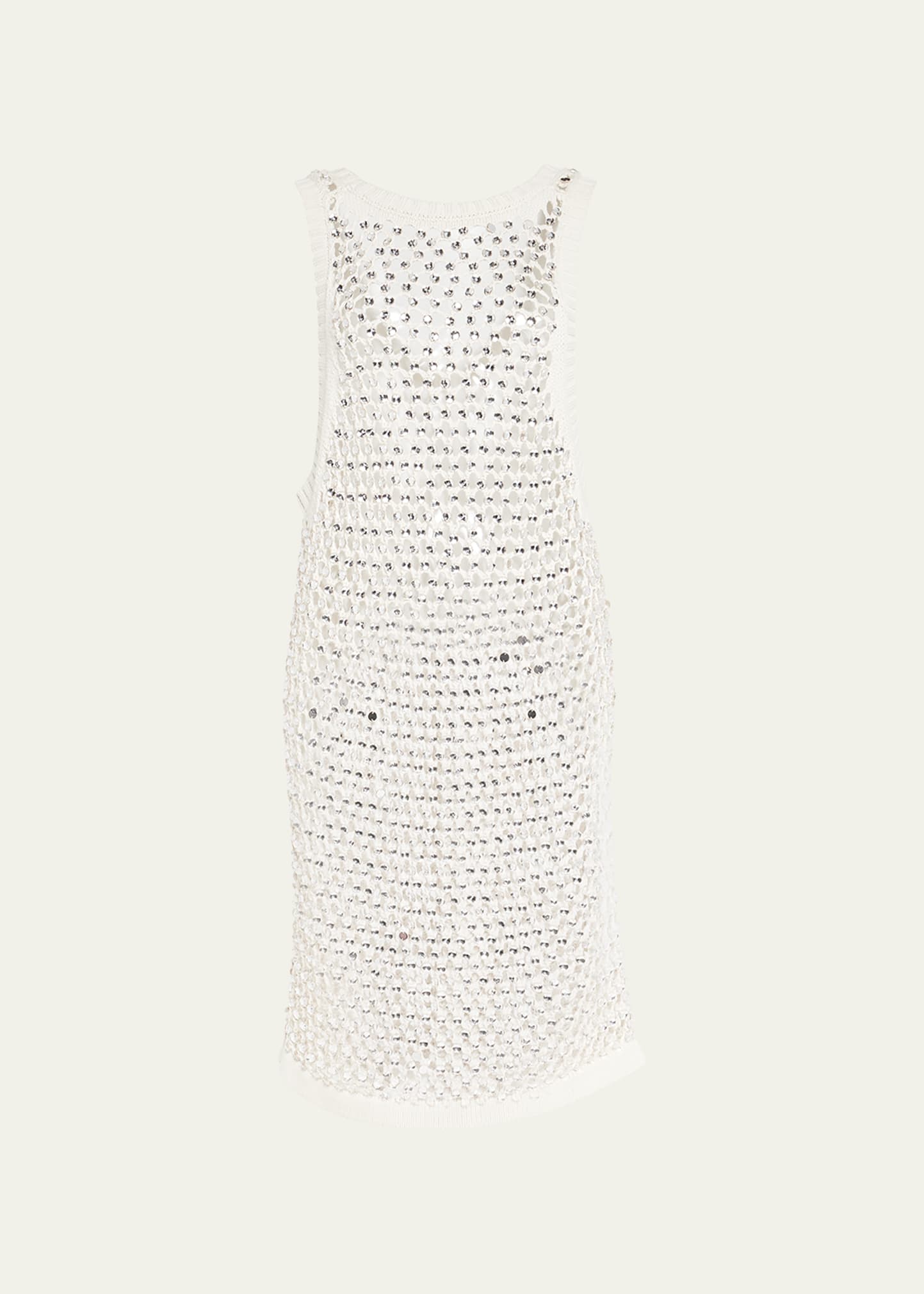 Crystal-Embellished Sleeveless Midi Dress