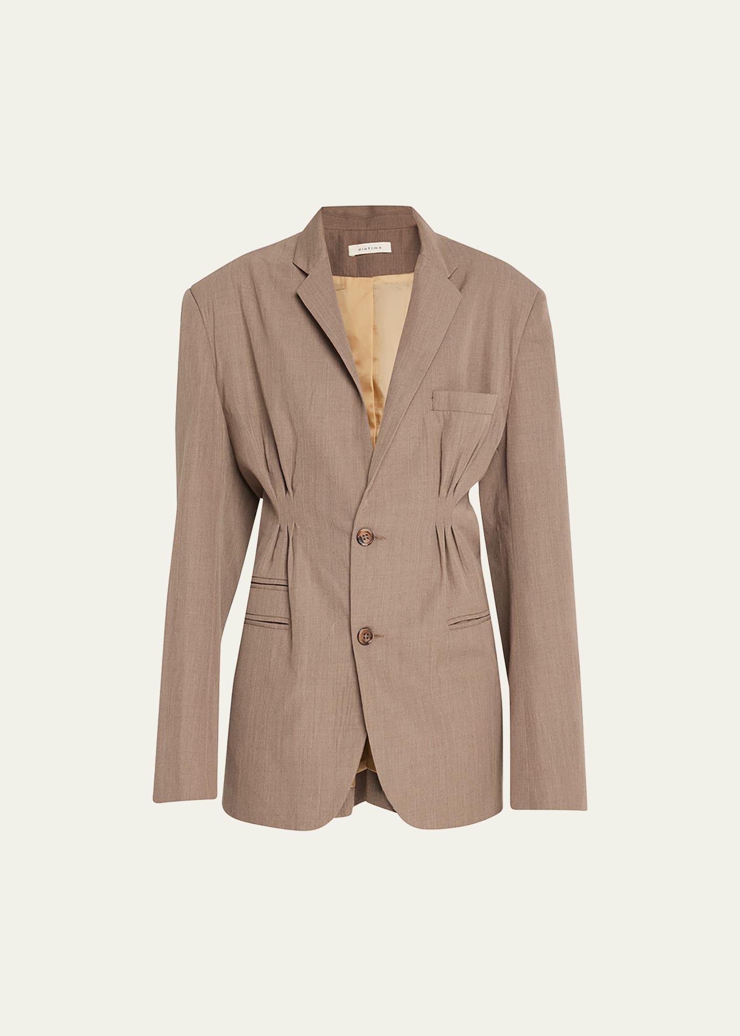 Diotima Cinched Wool Blazer In Taupe