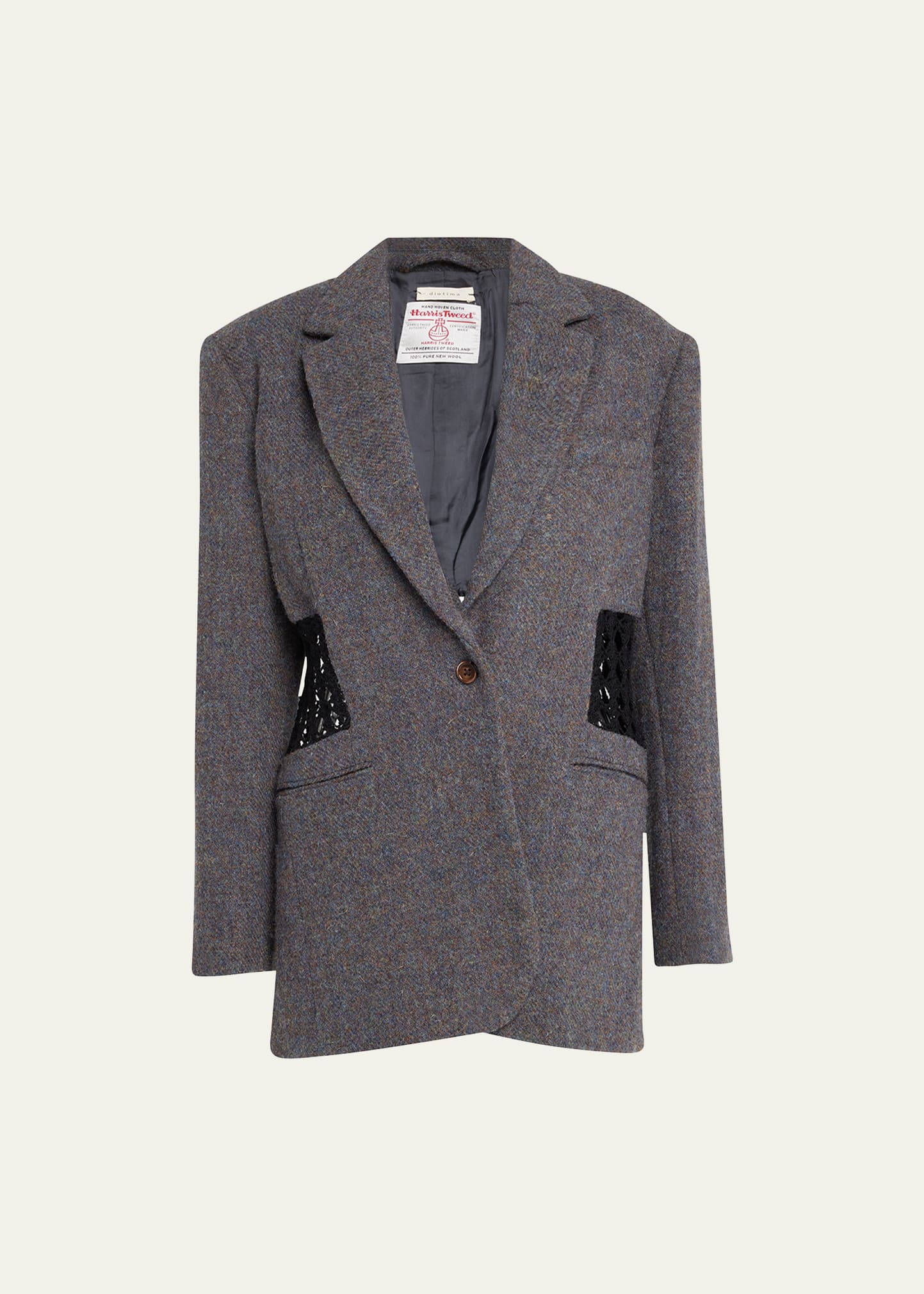 Tweed Crochet Insert Blazer