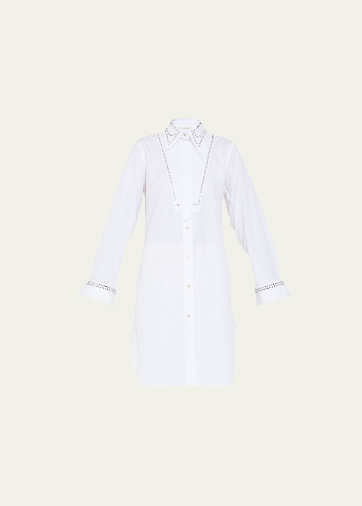 WALES BONNER RISE STUD-EMBELLISHED MIDI SHIRTDRESS