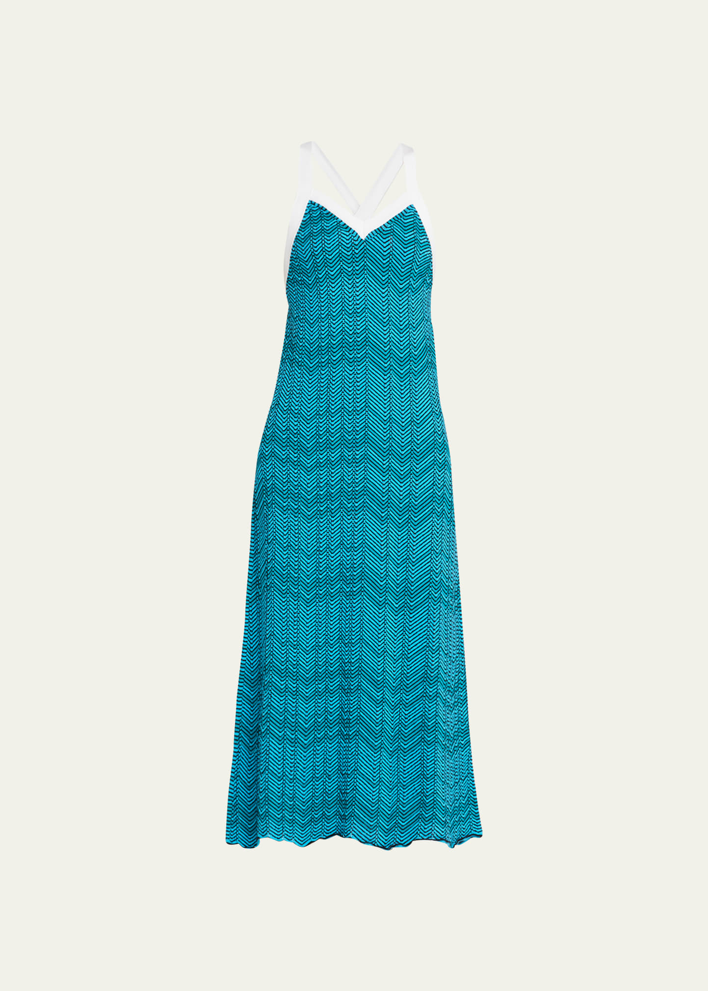 Wales Bonner Palm Knit Crisscross Wool Midi Dress In Multi