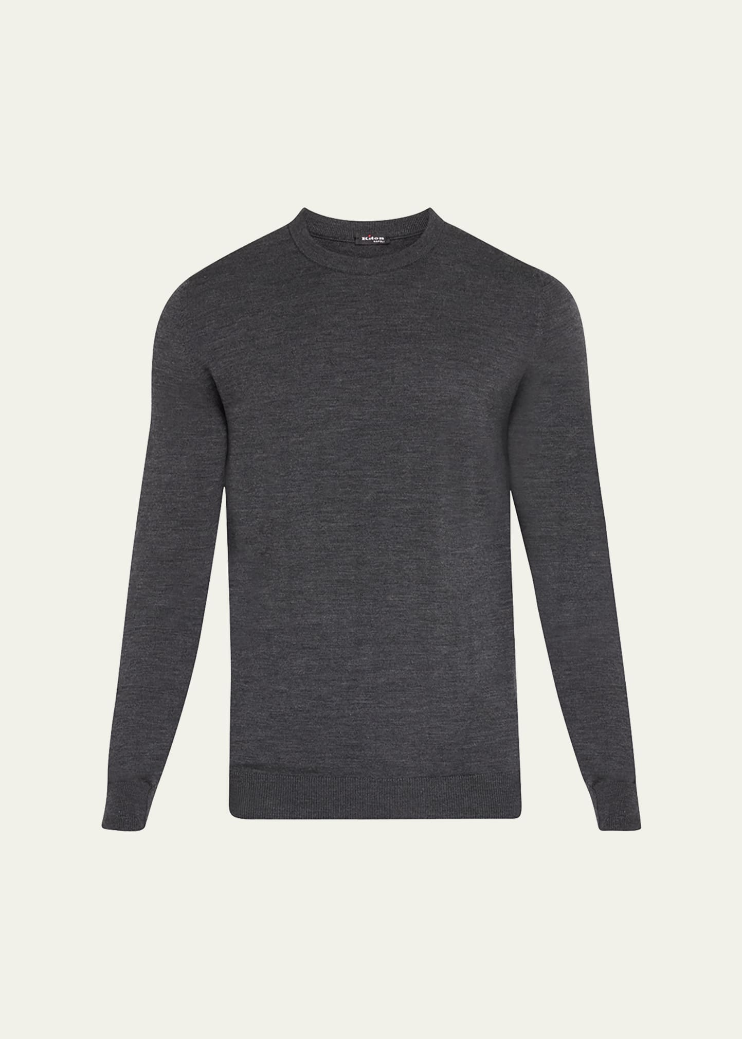 Kiton Men's Wool Crewneck Sweater In Gry