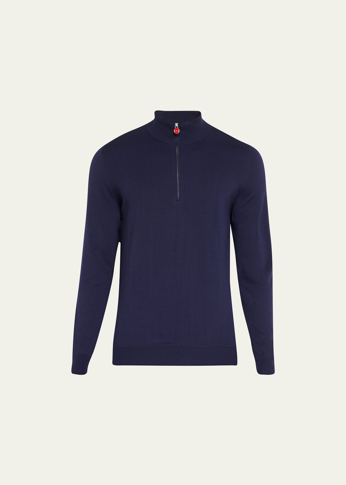 Kiton Men's Cashmere Rib Polo Sweater In Navy