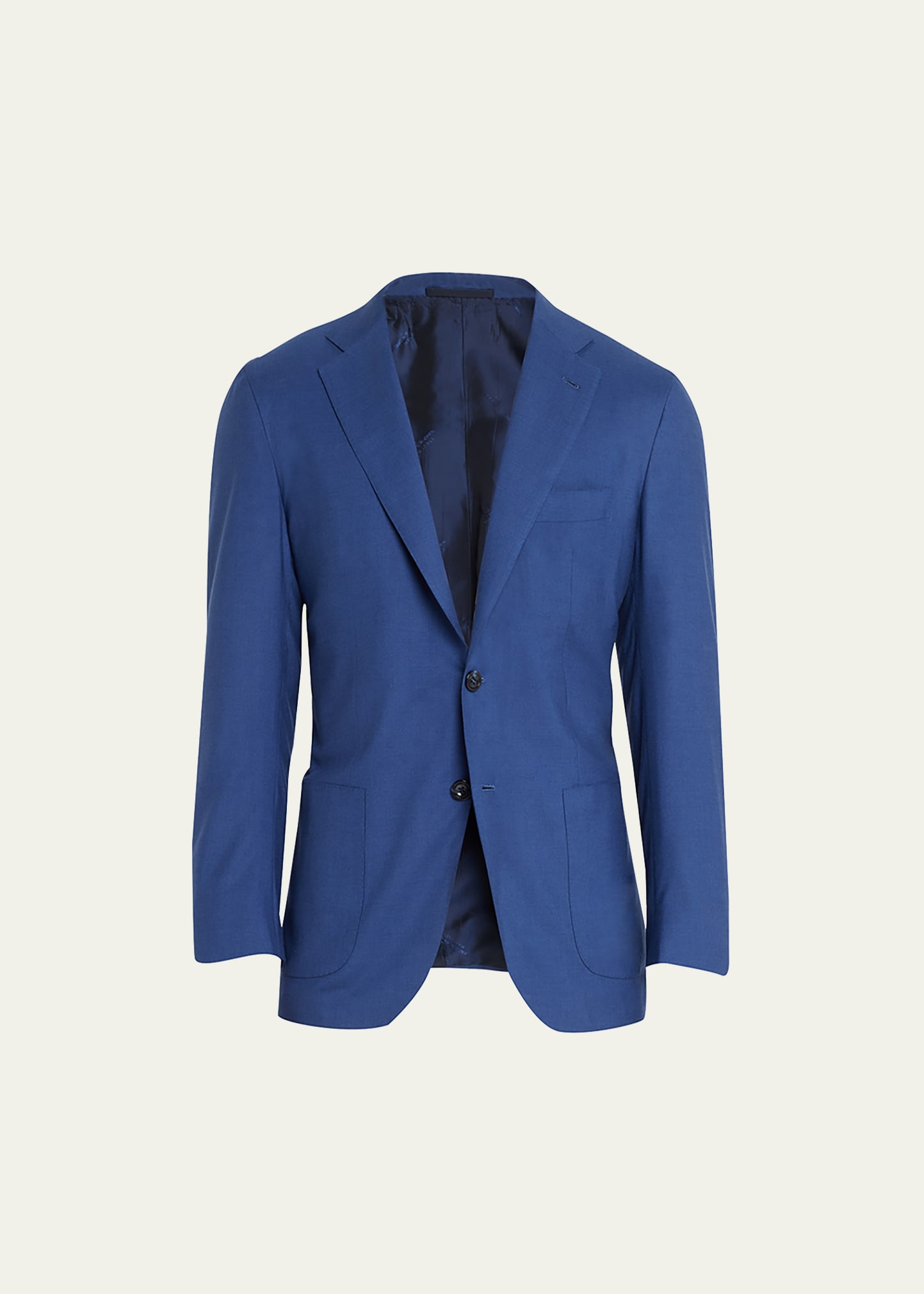 Kiton Men's Solid Cashmere-silk Sport Coat In Navy