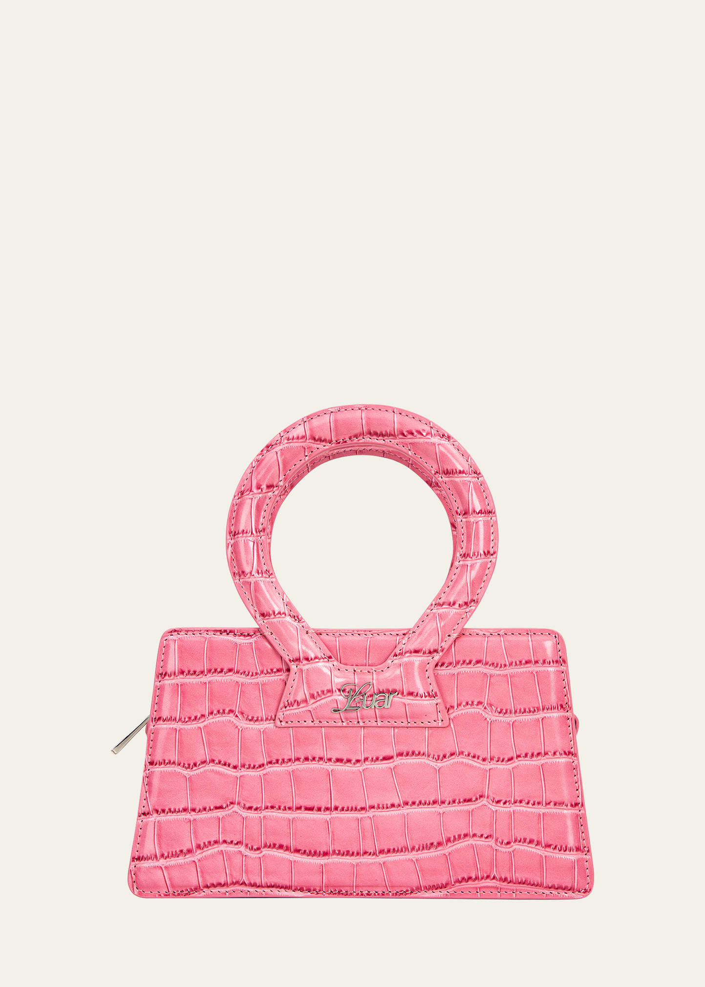Luar Ana Small Croc-Embossed Top-Handle Bag