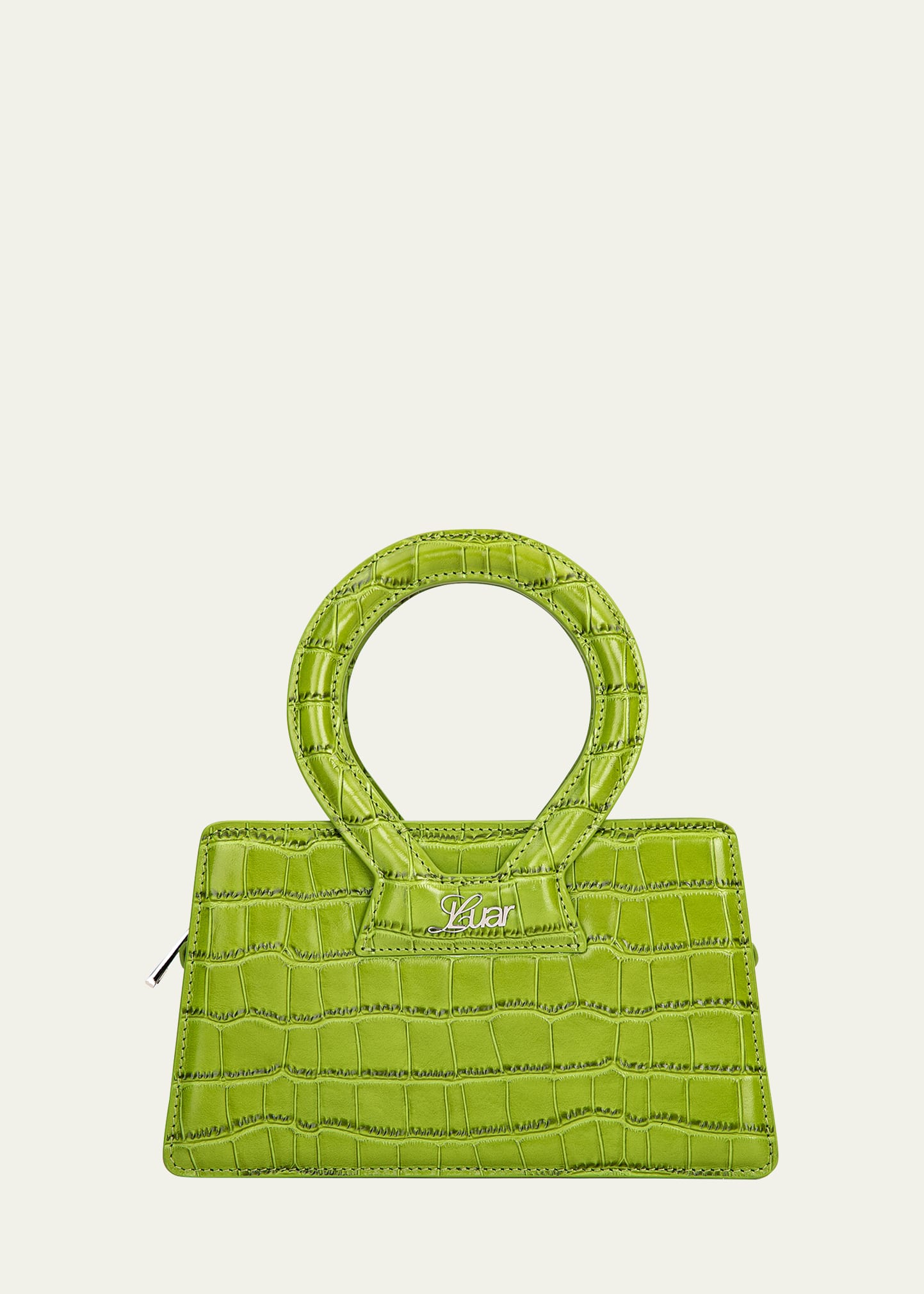 Luar Ana Small Croc-Embossed Top-Handle Bag