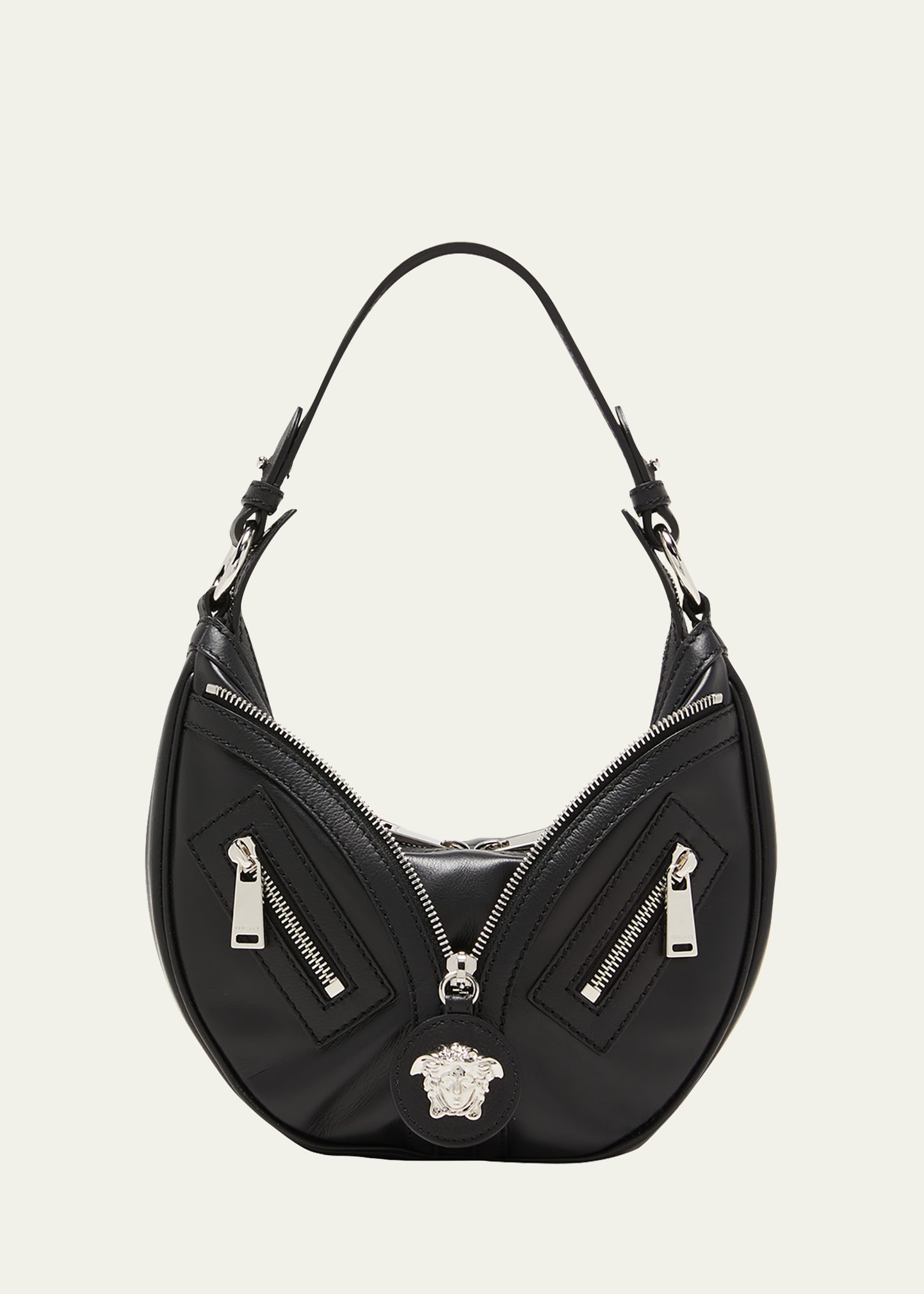 Versace Medium Medusa Zip Leather Hobo Bag Smart Closet