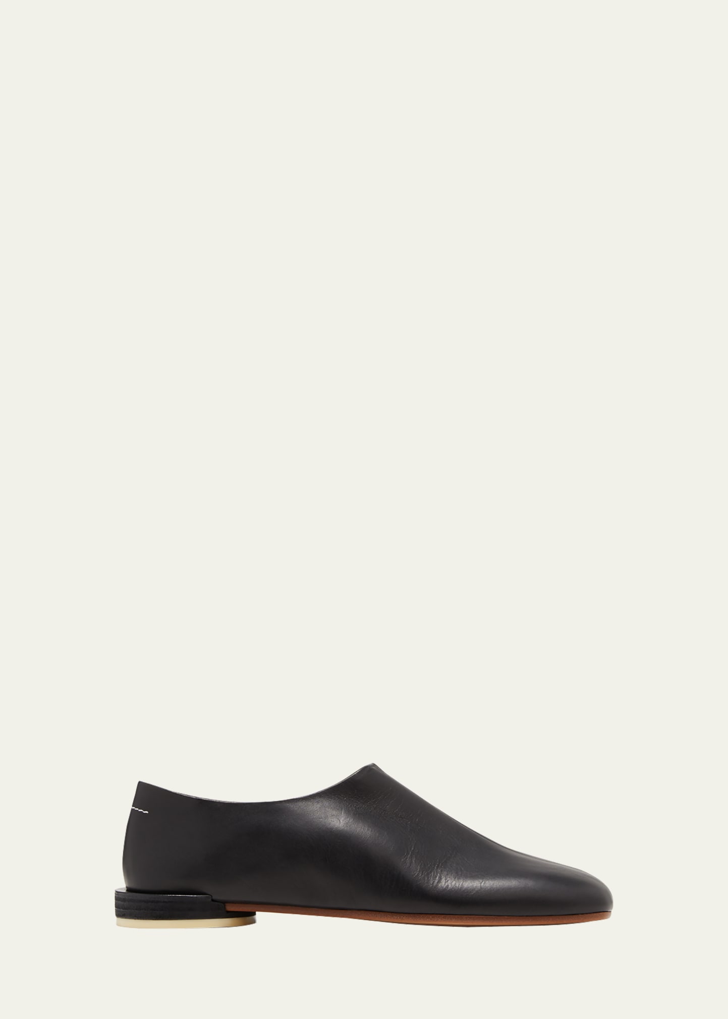 Mm6 Maison Margiela Leather Slip-on Loafers In Black