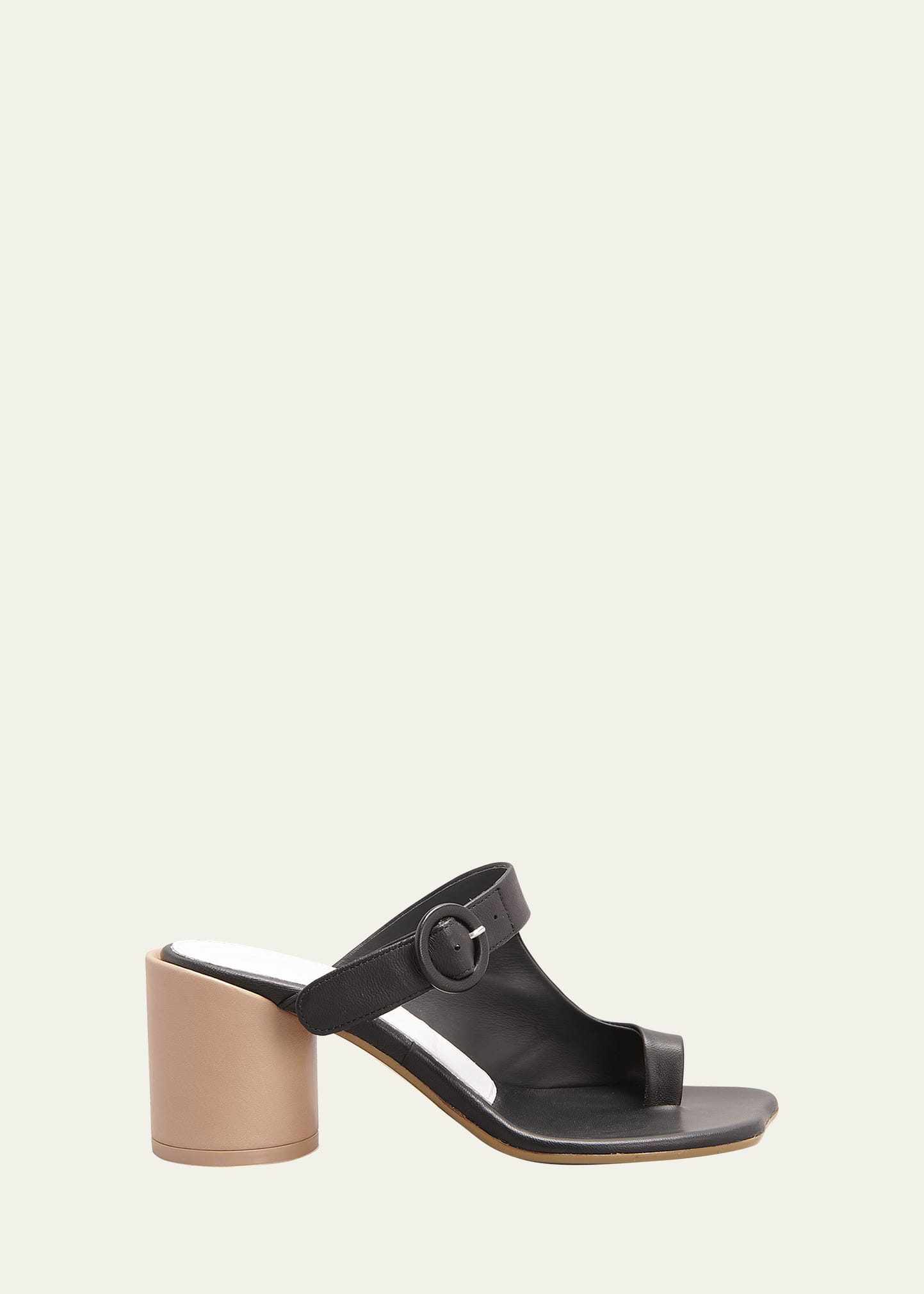 Mm6 Maison Margiela 70mm Buckle-fastening Block-heel Sandals In Black