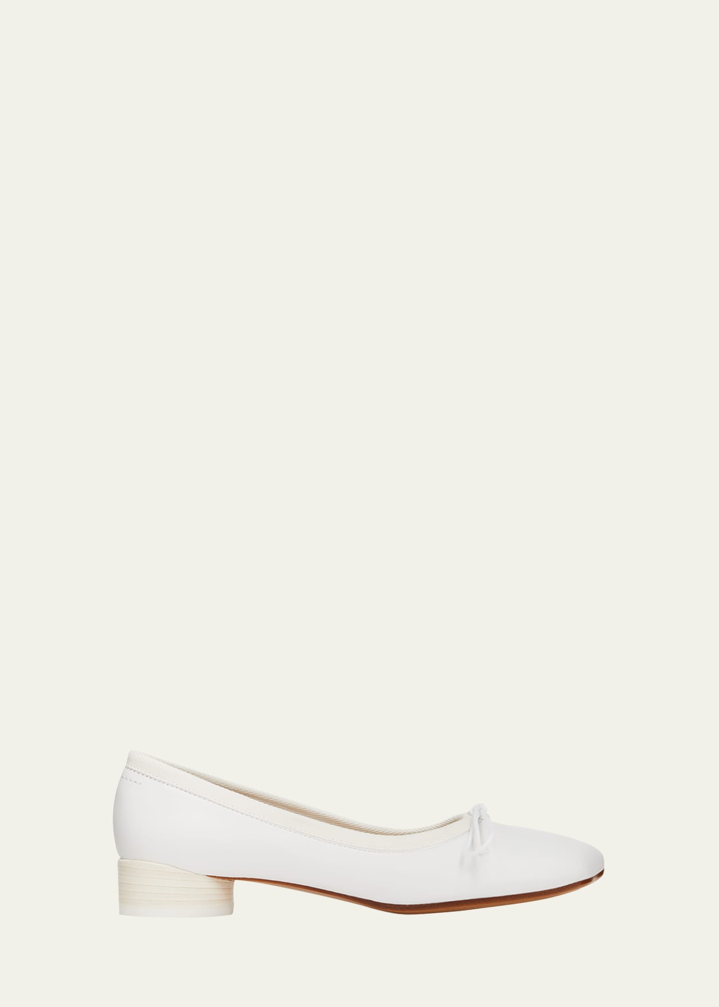 Mm6 Maison Margiela Square-toe Leather Ballerina Shoes In Light/whit