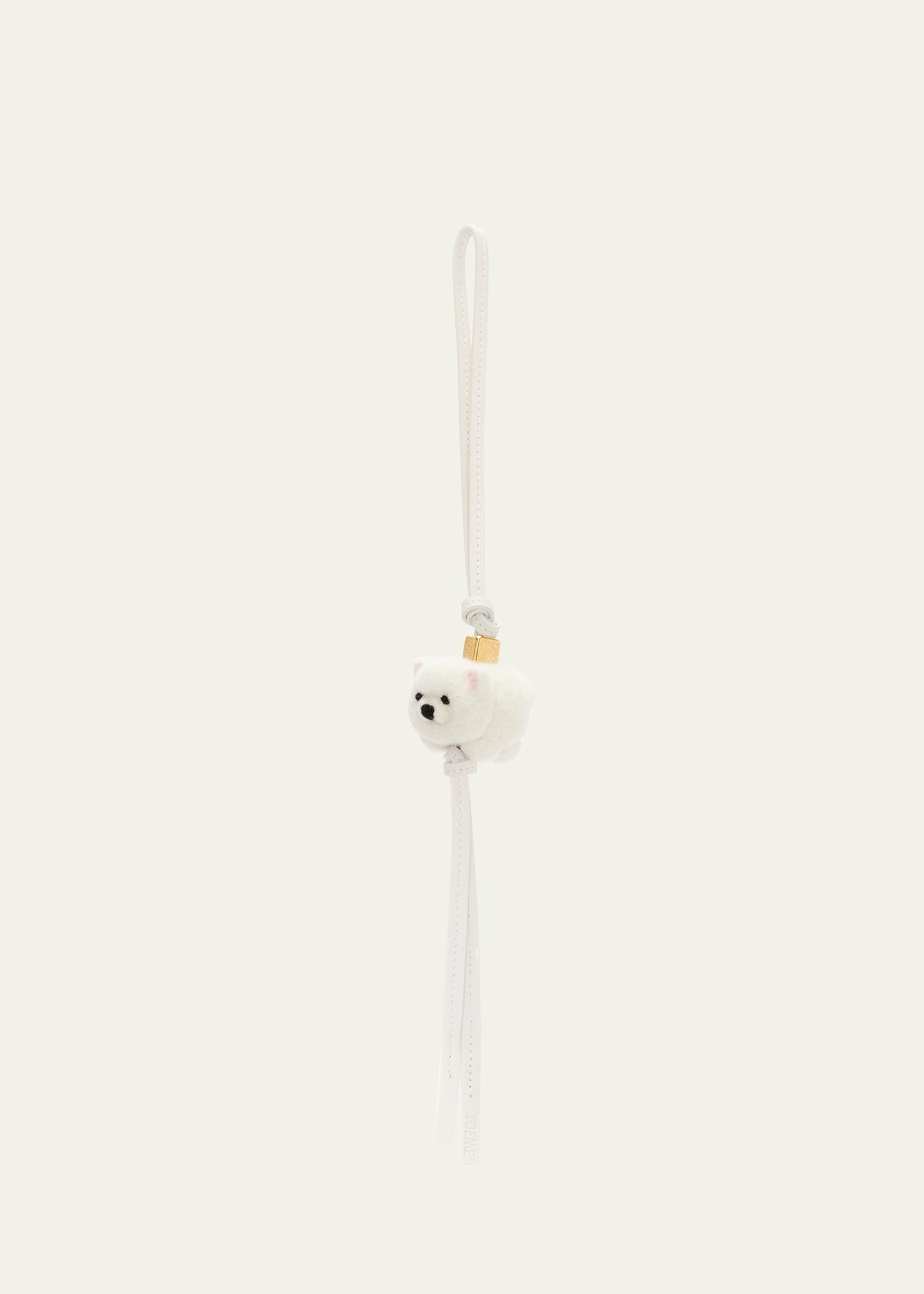 Loewe Soft White Chow Chow Wool And Leather Charm In Soft White