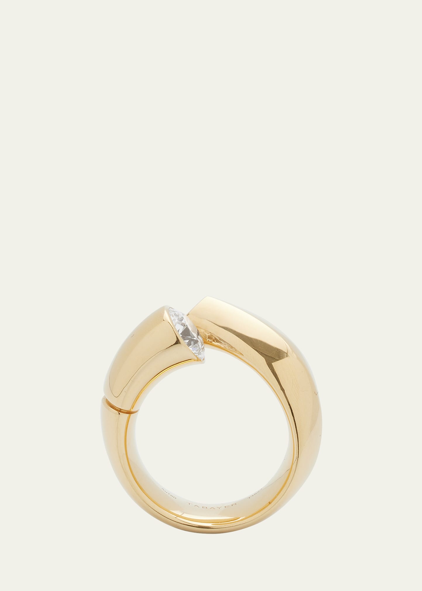 18k Fairmined Yellow Gold Large Oera Ring with Diamond