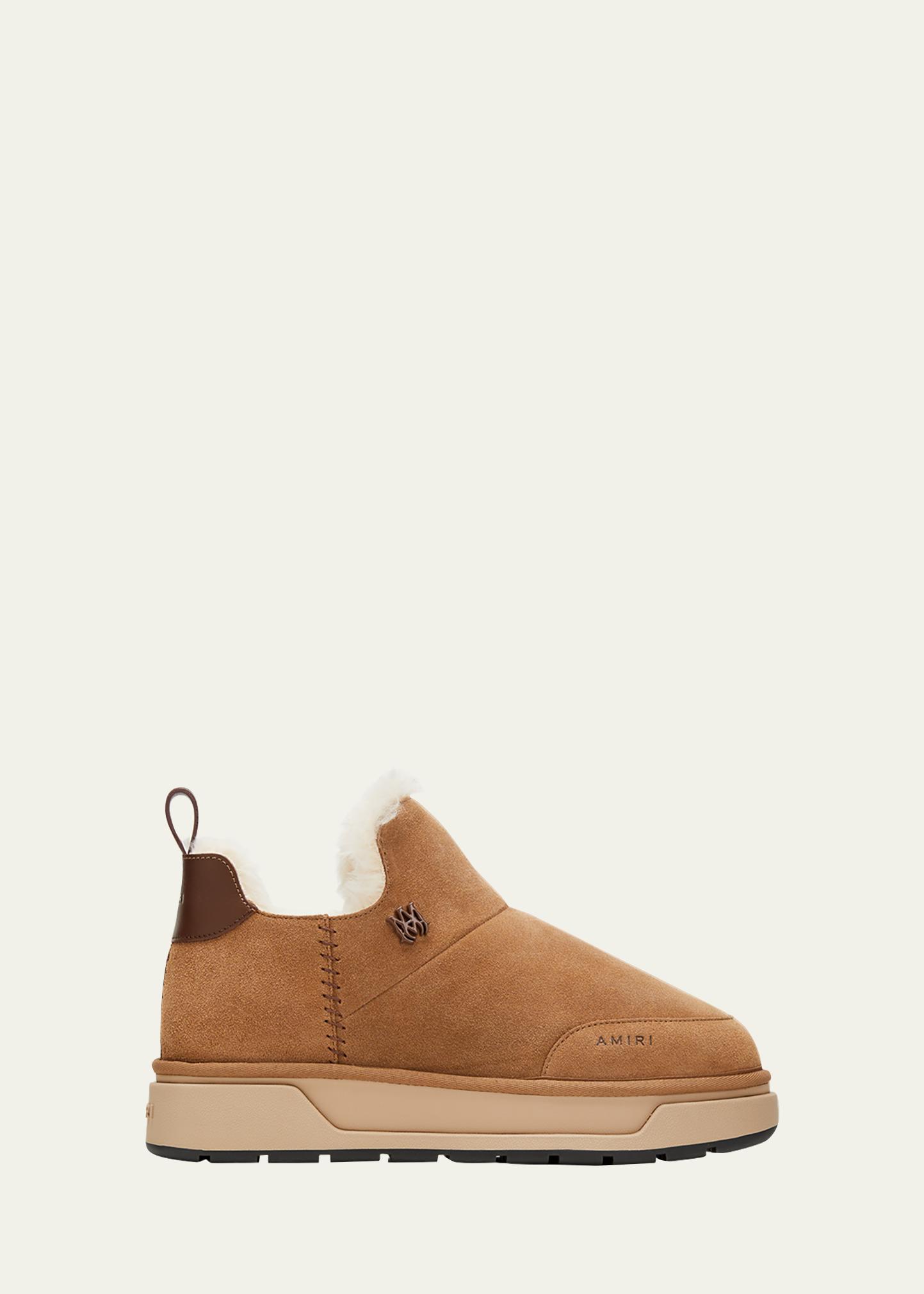 AMIRI Shearling Suede Slip On Boots Tan Fur Lined Luxury Designer Shoes Men\'s 13 AMIRI Malibu boots for Men - Brown in USA | Level Shoes main image 3