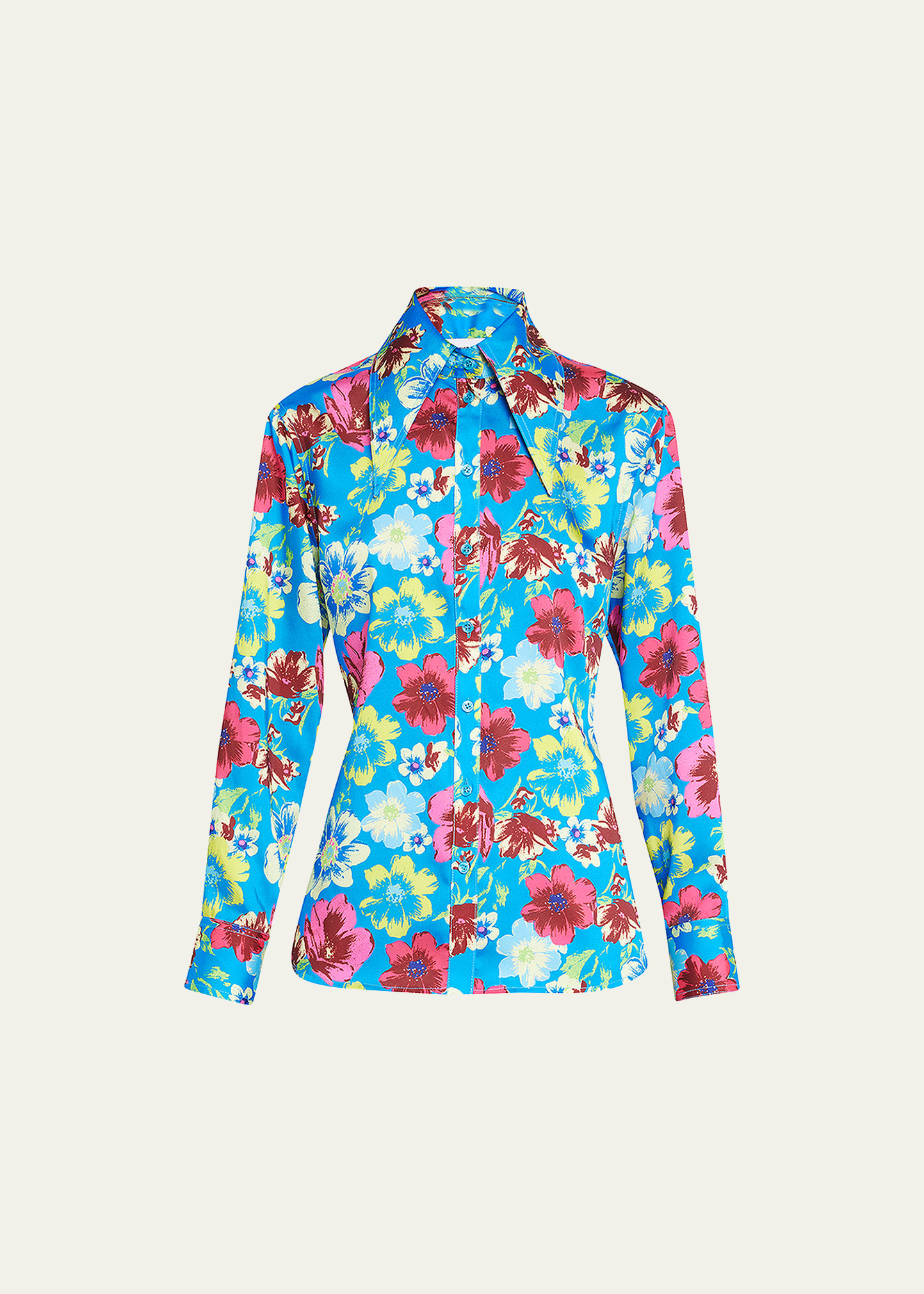 Garden Floral-Print Slim Button Down Shirt