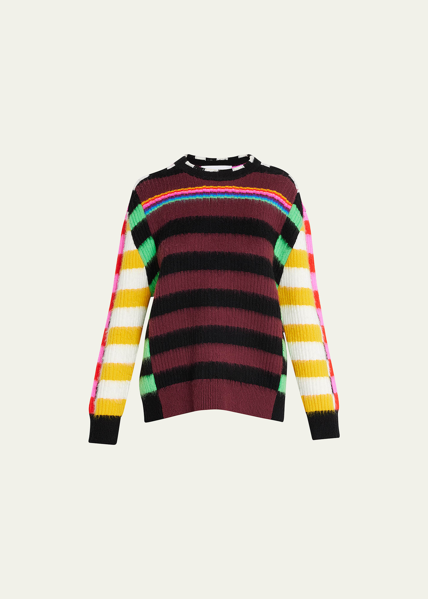 Stripe Brushed Wool Sweater