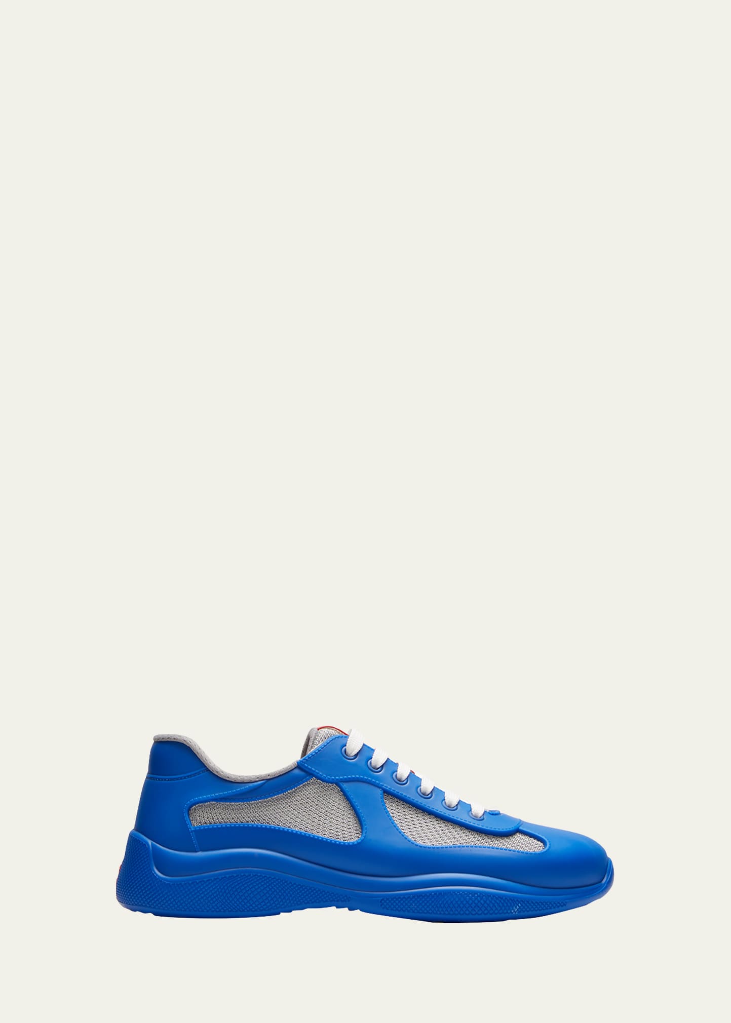 Prada Men's Americas Cup Rubber Trainer Sneakers In F0013 Royal