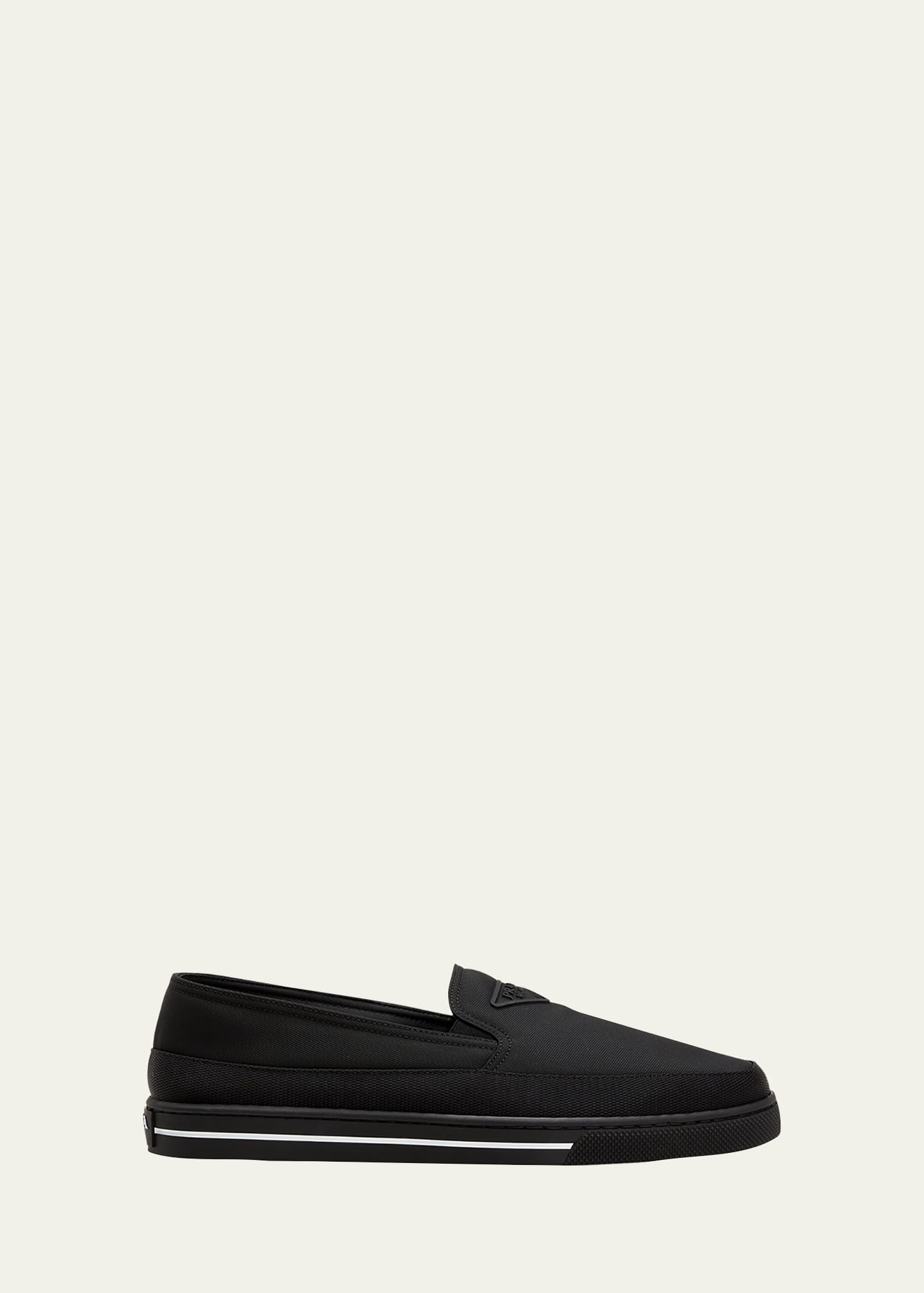 Prada Nylon Slip-on Sneakers In F073a Oltremare