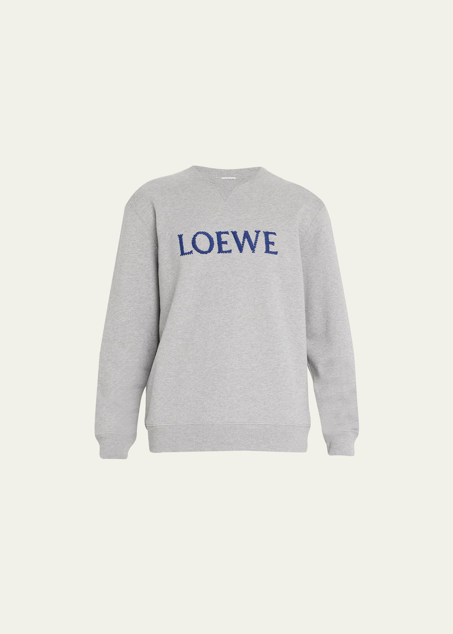 Loewe Logo-embroidered Cotton-jersey Sweatshirt In Grey Melan