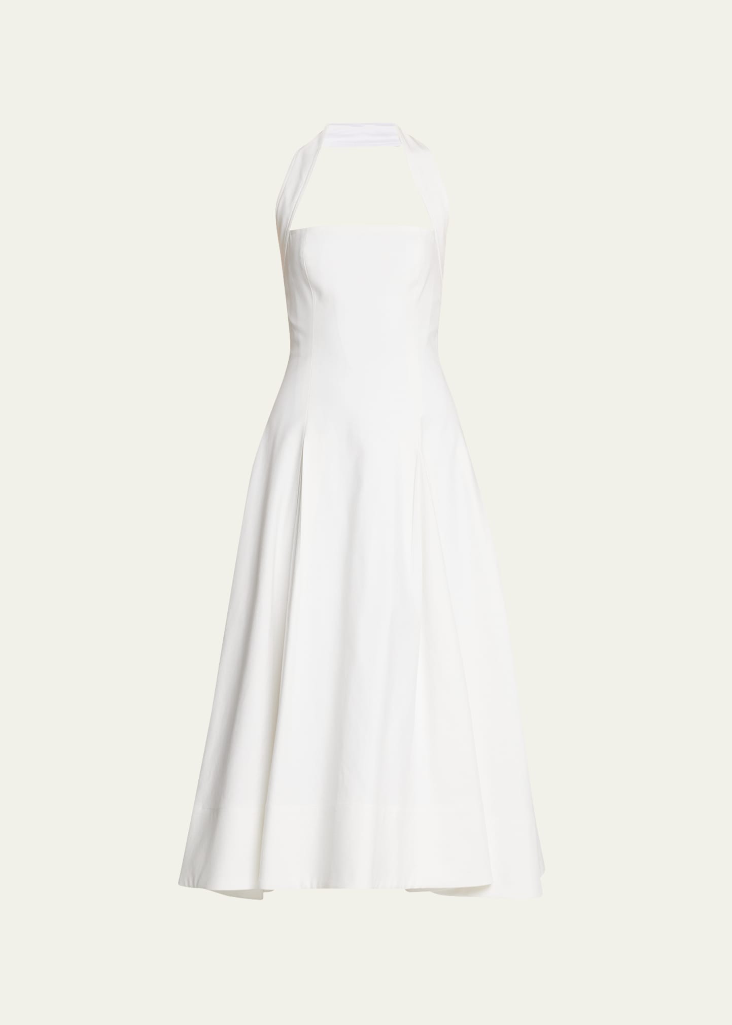Shop Khaite Lalita Halter Midi Dress In White