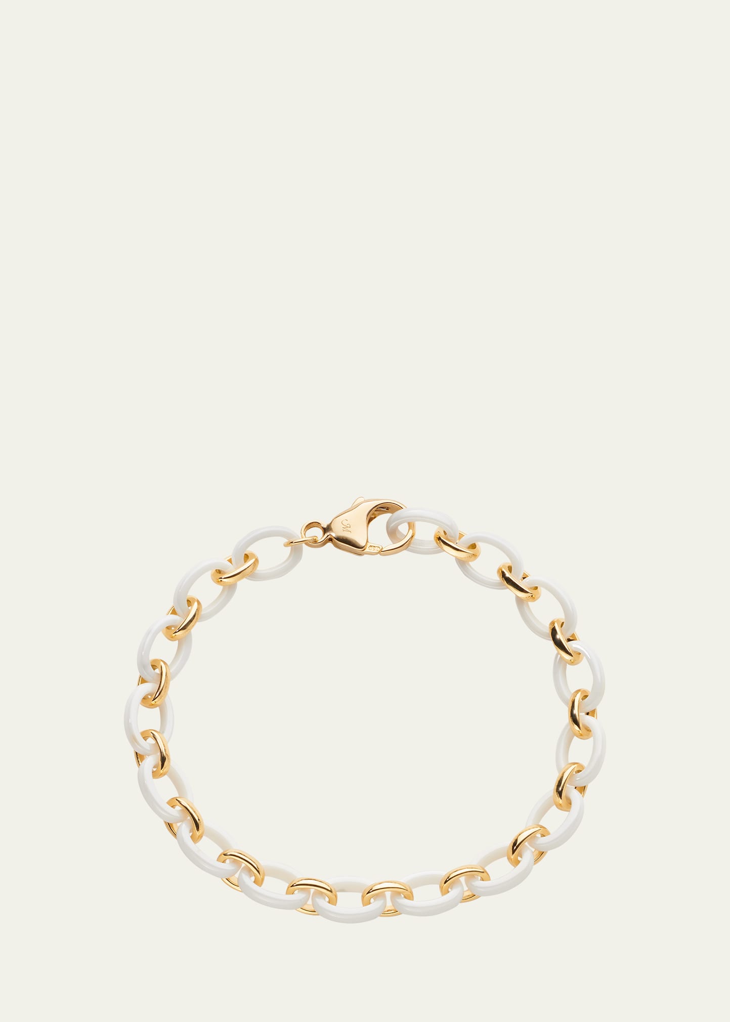 18-Karat Yellow Gold & White Audrey Link Bracelet
