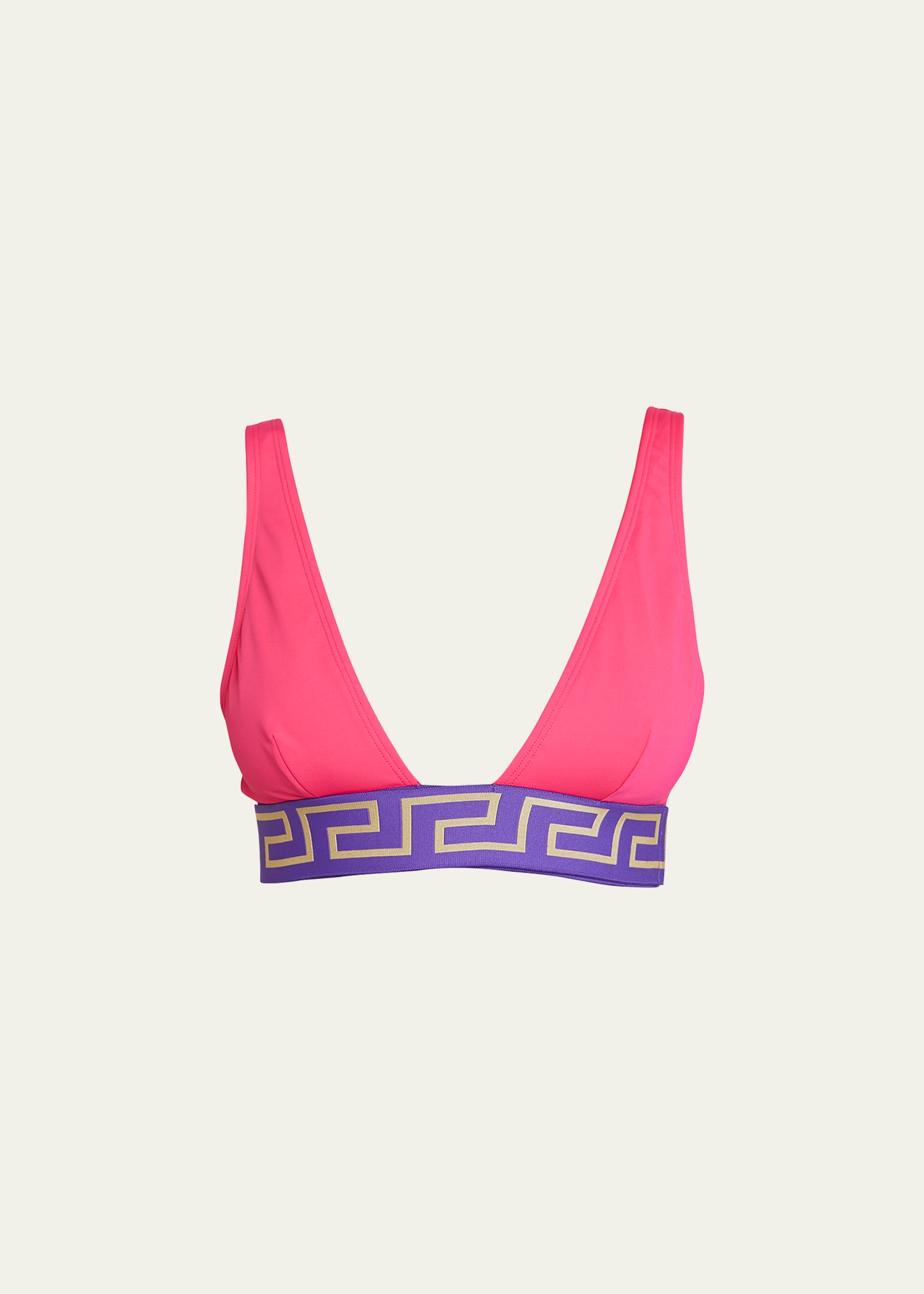 Versace Logo Triangle Bra In Tropical Pink Da