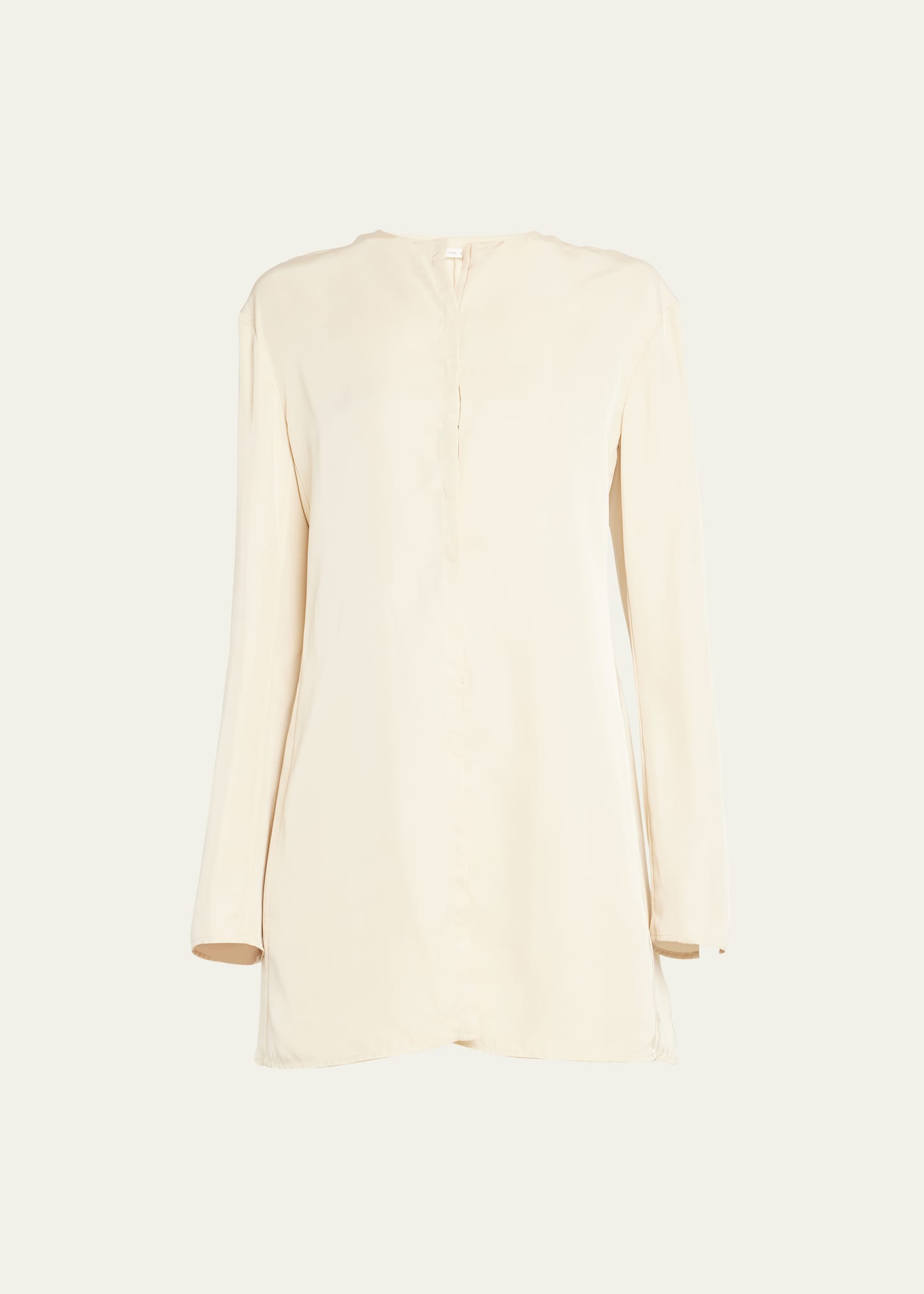 The Row Berilla Satin Button-front Top In Tea White