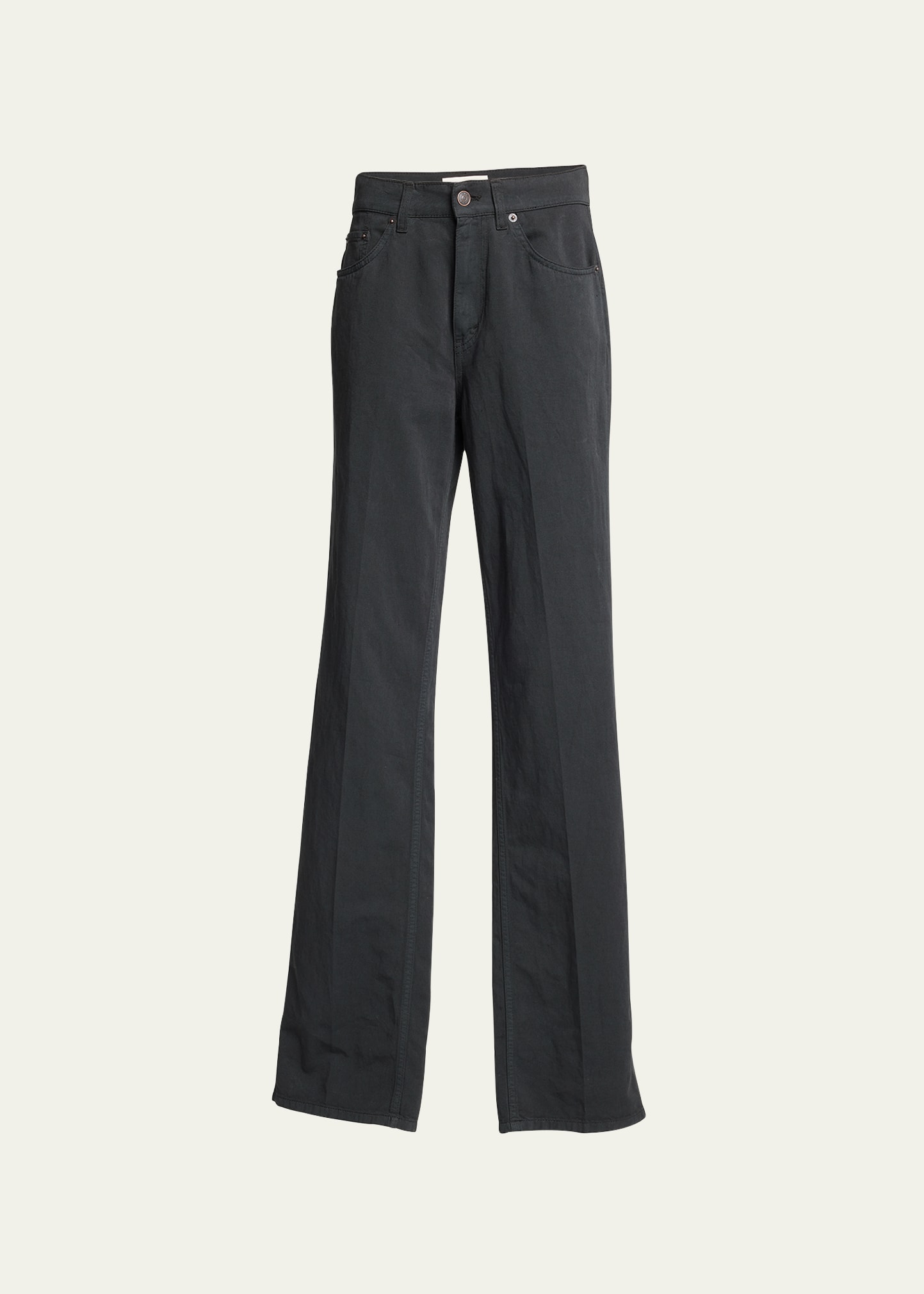 The Row Carlton Straight-leg Denim Pants In Black
