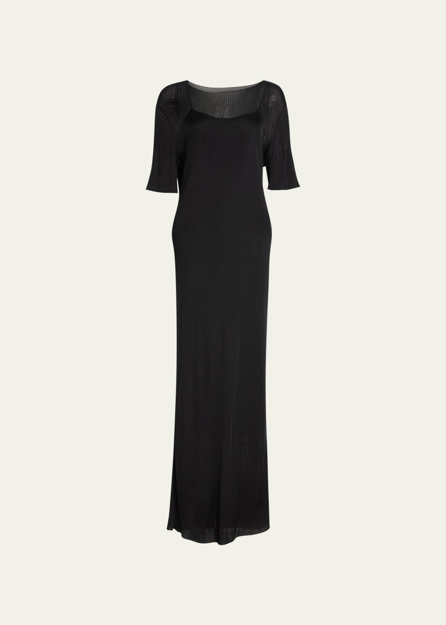 The Row Amara Crepe Maxi Dress In Black