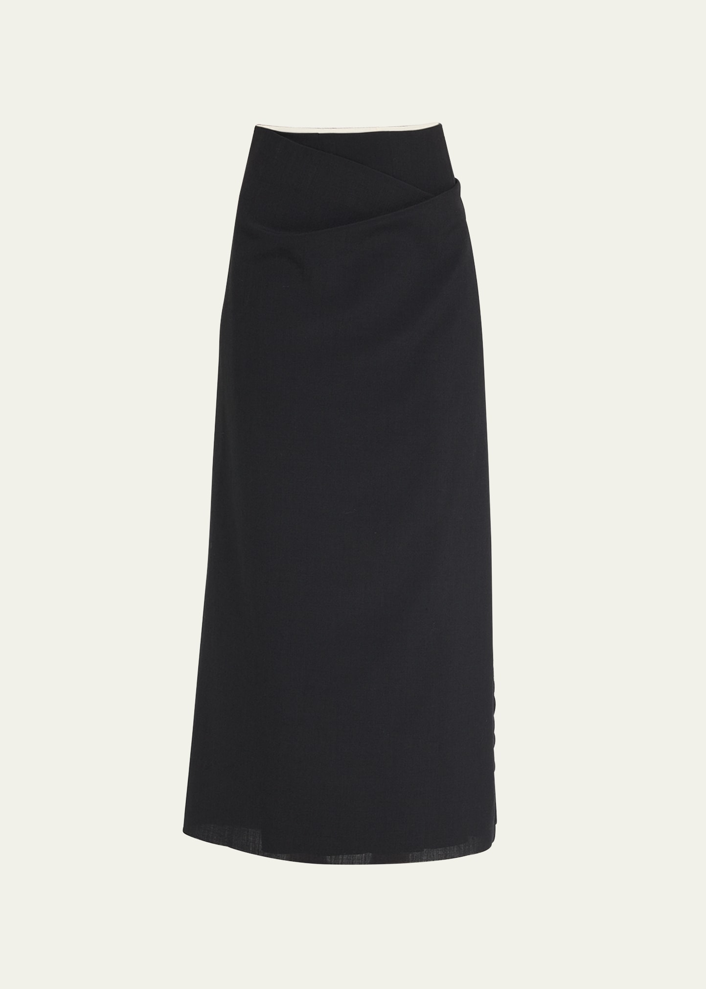 The Row Bines Wrapfront Maxi Skirt In Black ModeSens