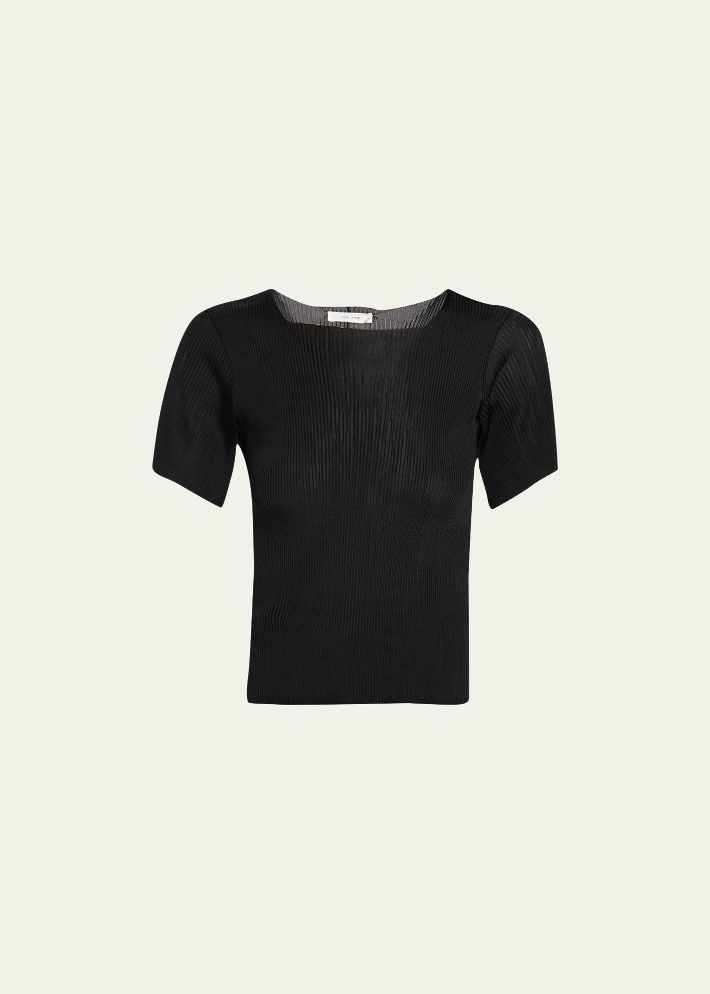 The Row Fuku Open-back Ribbed-knit T-shirt In Black