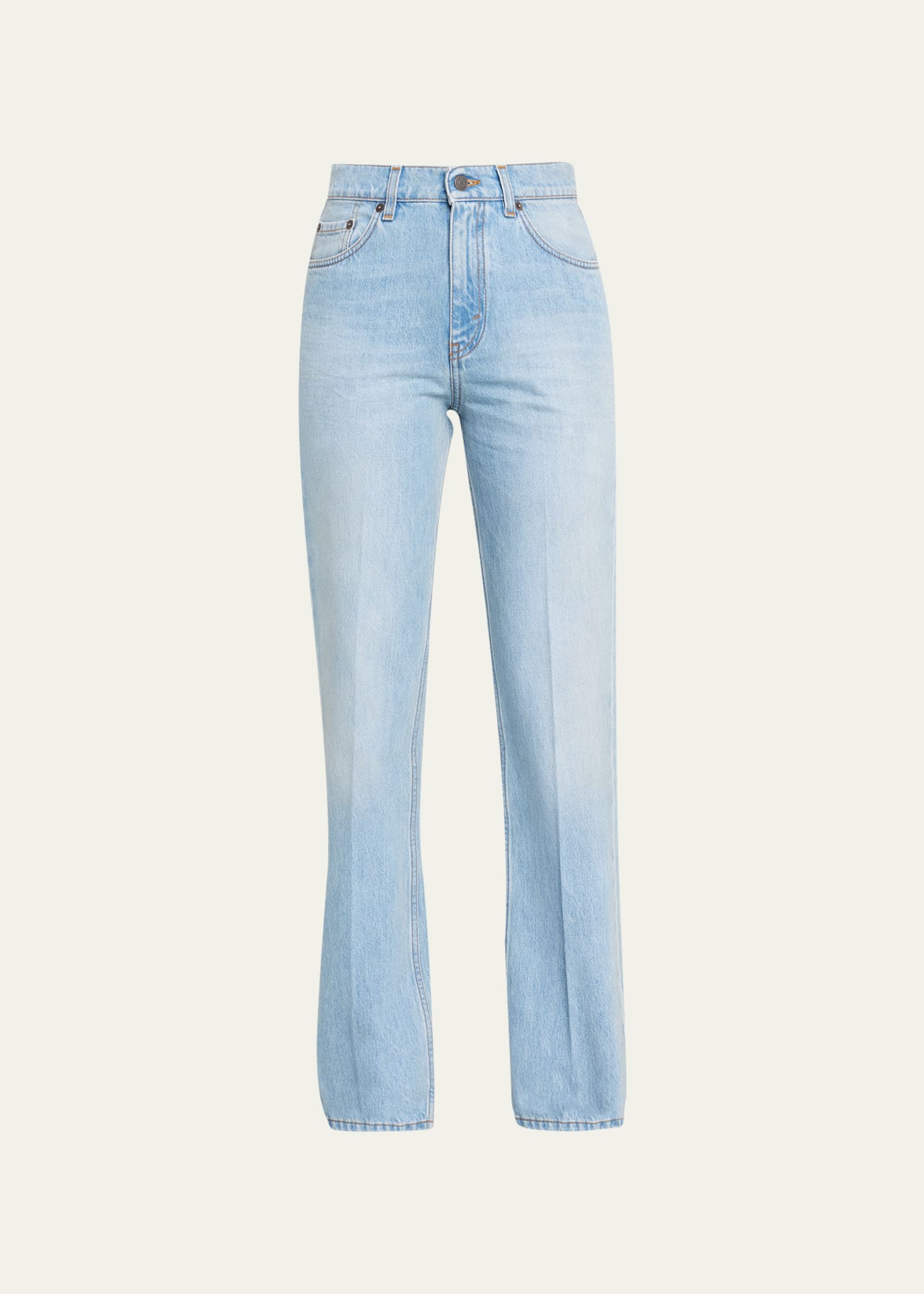 Shop The Row Carlton Extra Long Straight-leg Jeans In Washed Blue