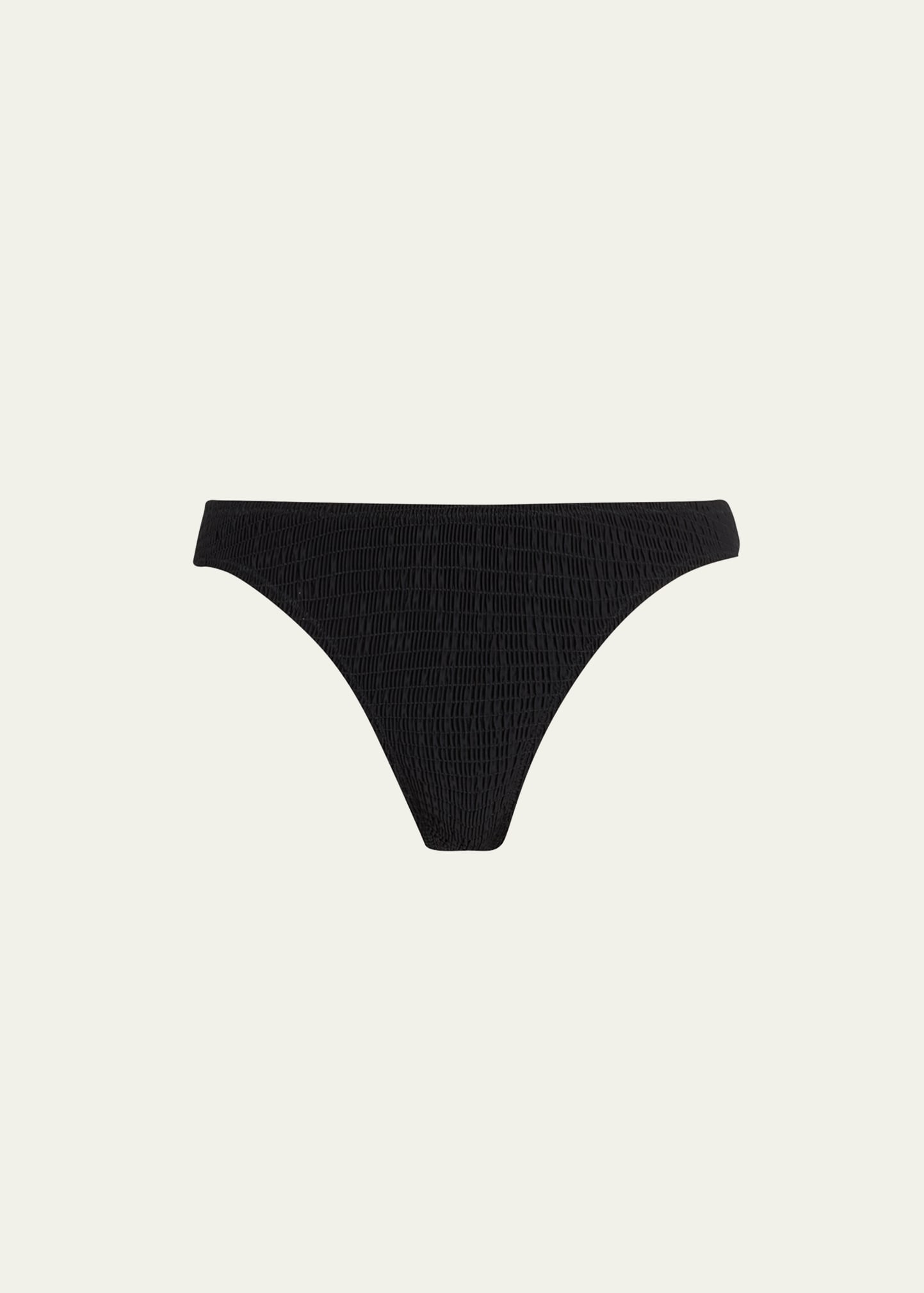 Shop Totême Smocked Mini Bikini Bottoms In Black