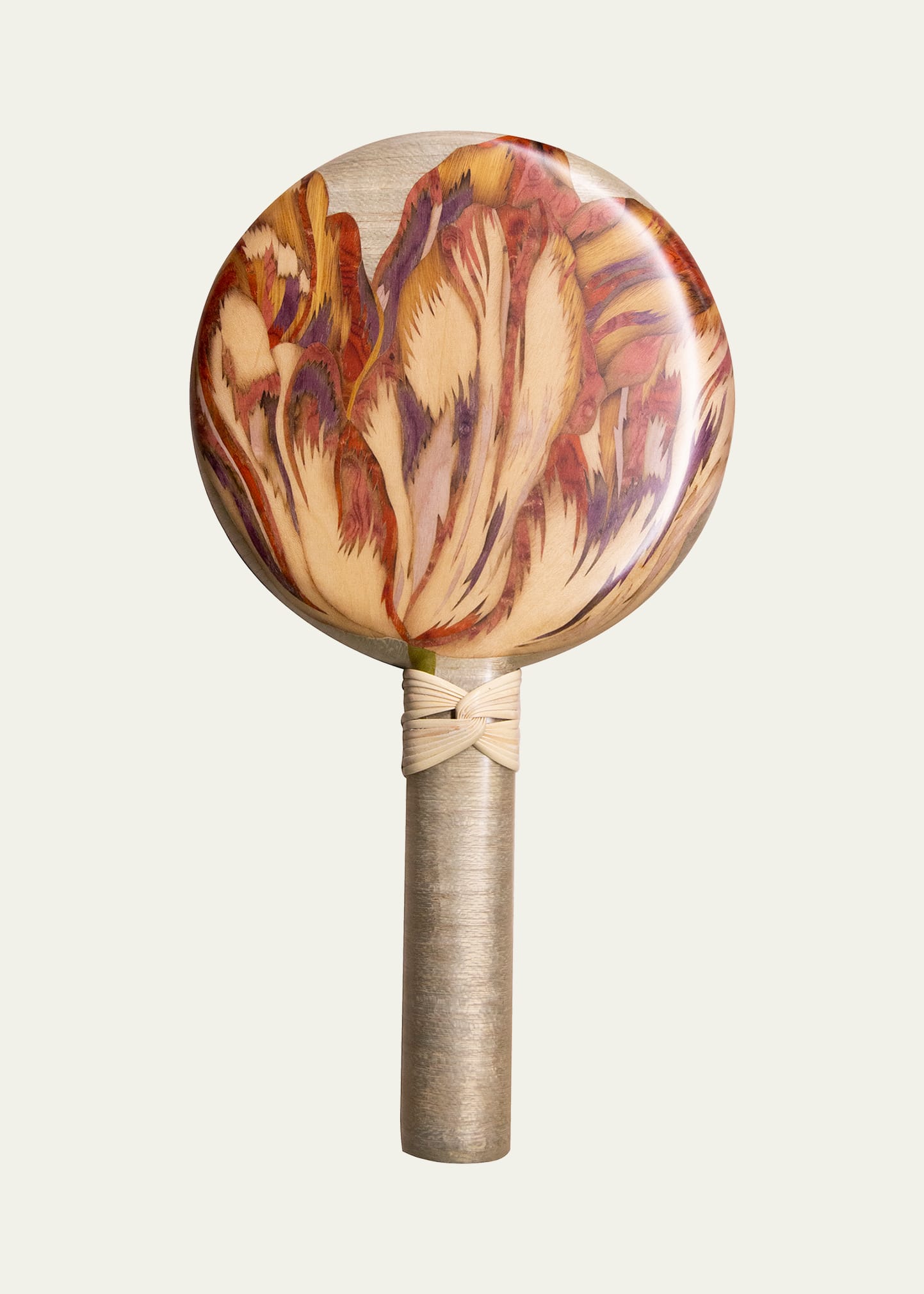 Wood Marquetry Hand Mirror